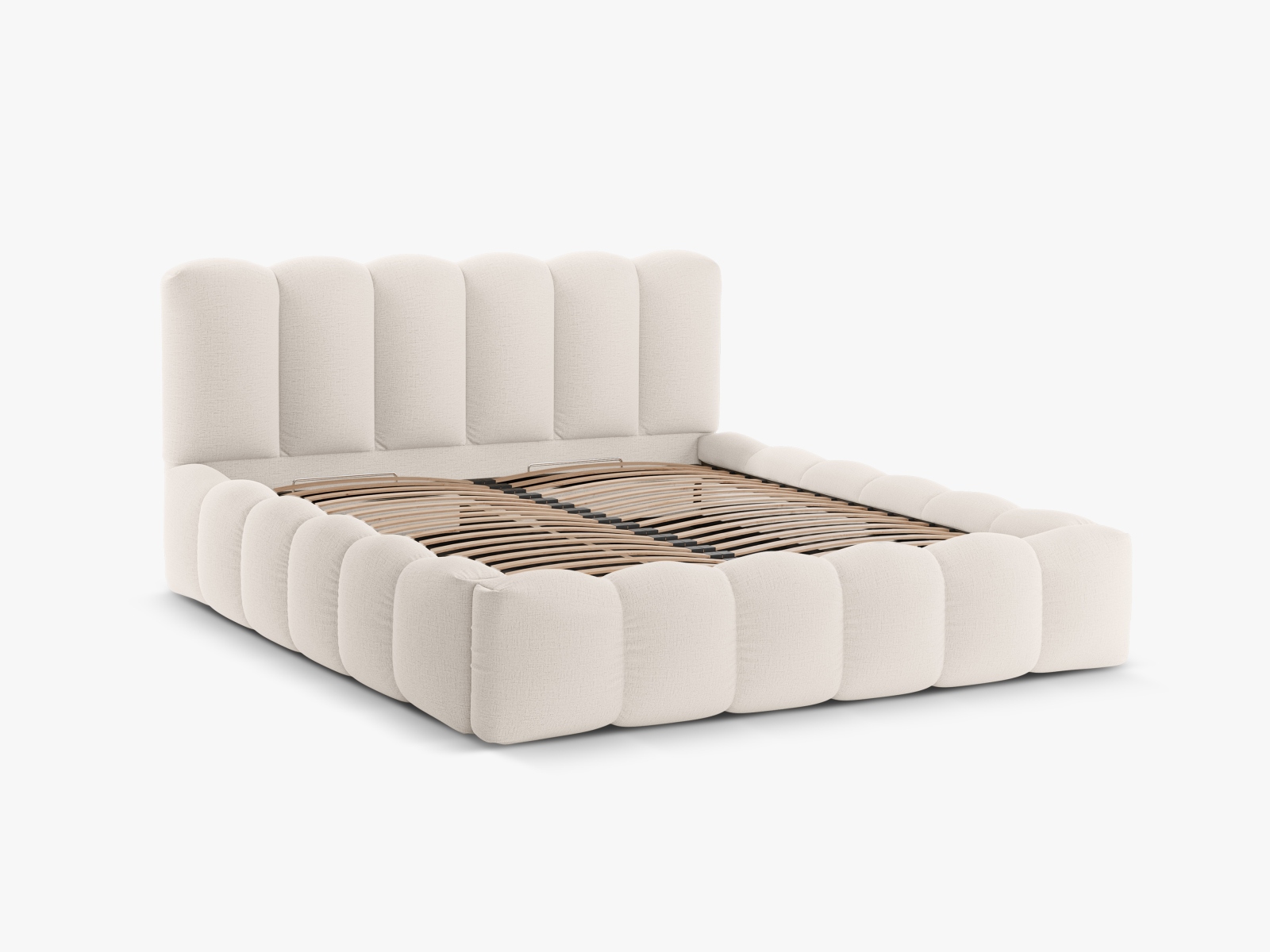 Storage Bed With Headboard, "Lupine", 166x226x95