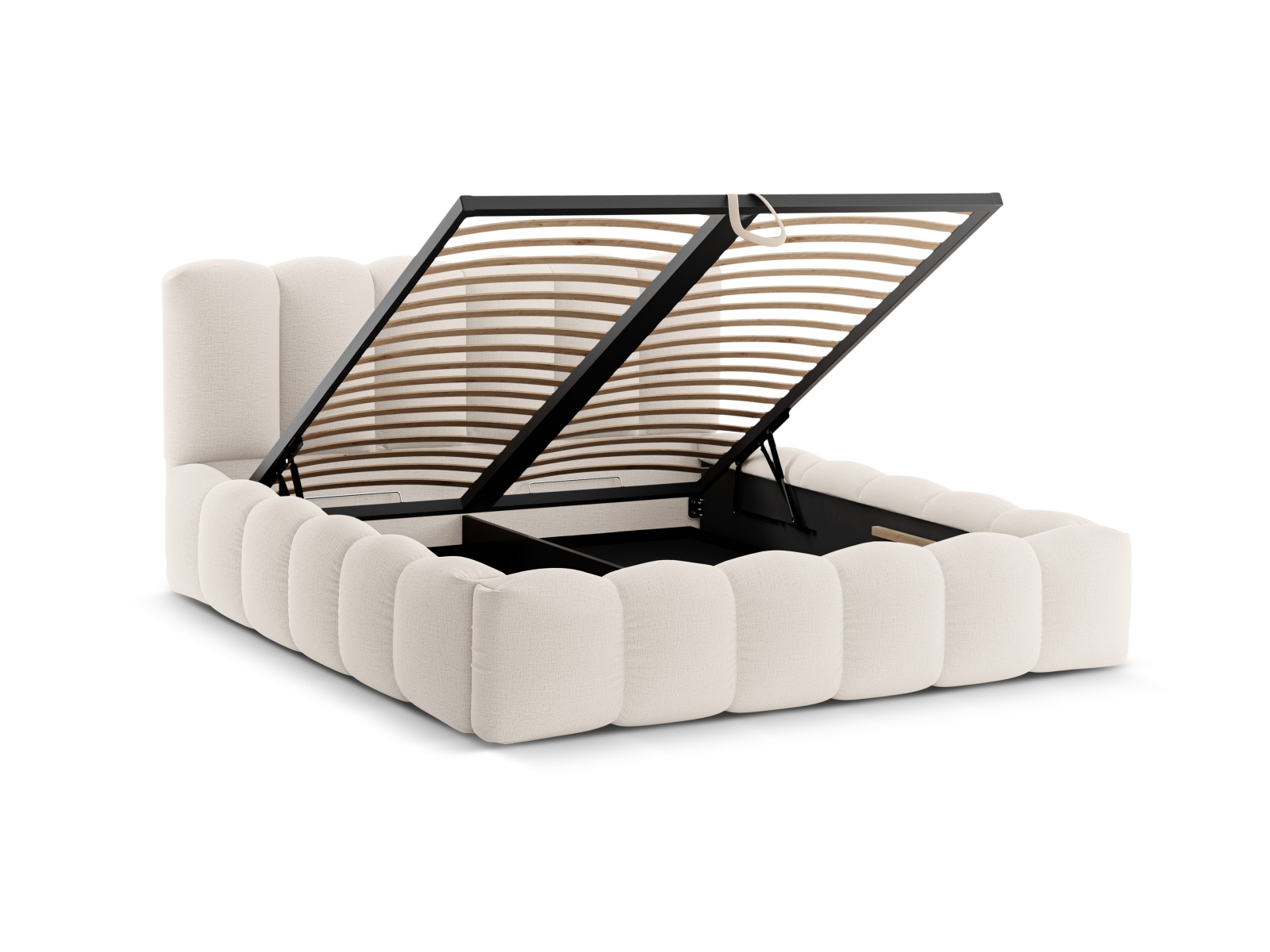 Storage Bed With Headboard, "Lupine", 166x226x95