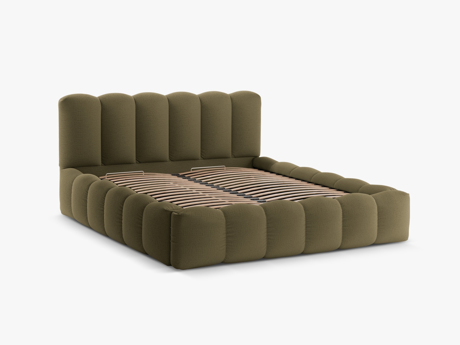 Storage Bed With Headboard, "Lupine", 166x226x95