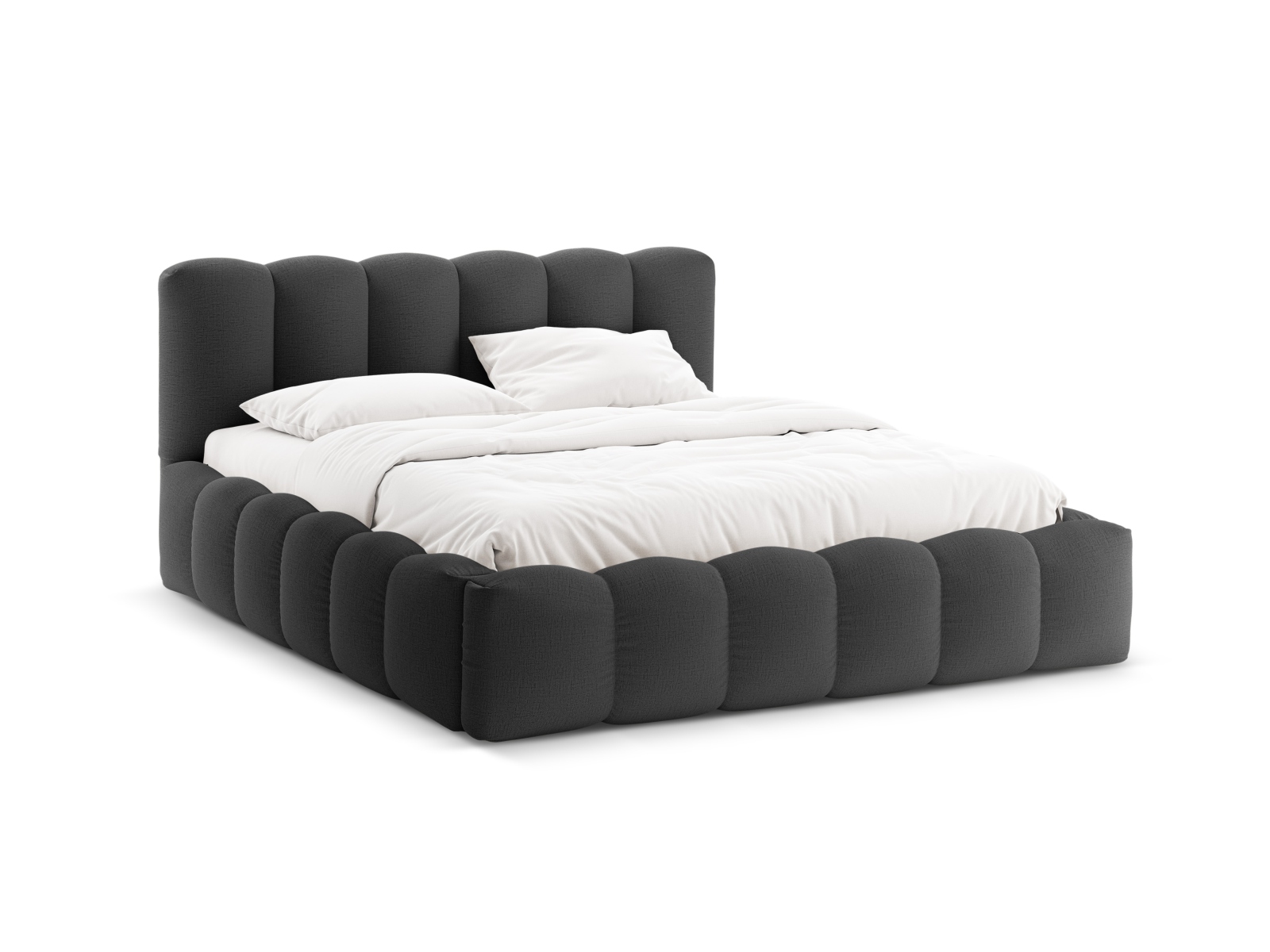 Storage Bed With Headboard, "Lupine", 166x226x95