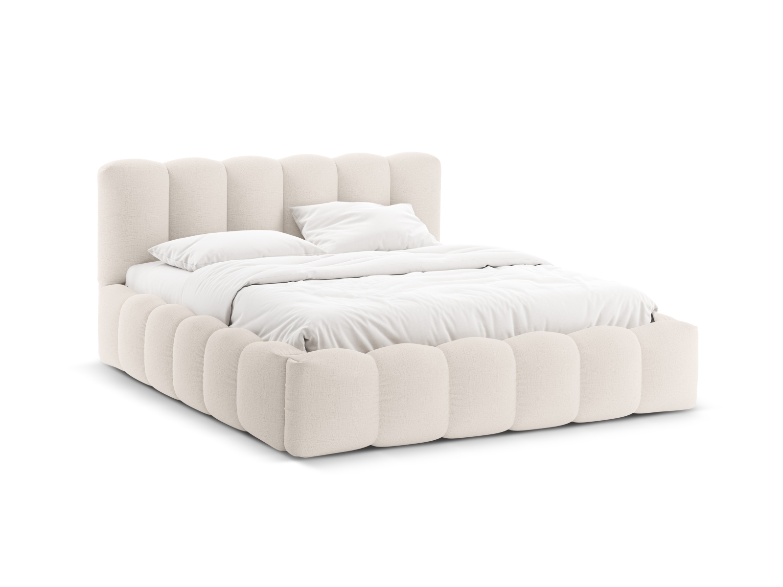 Storage Bed With Headboard, "Lupine", 226x226x95