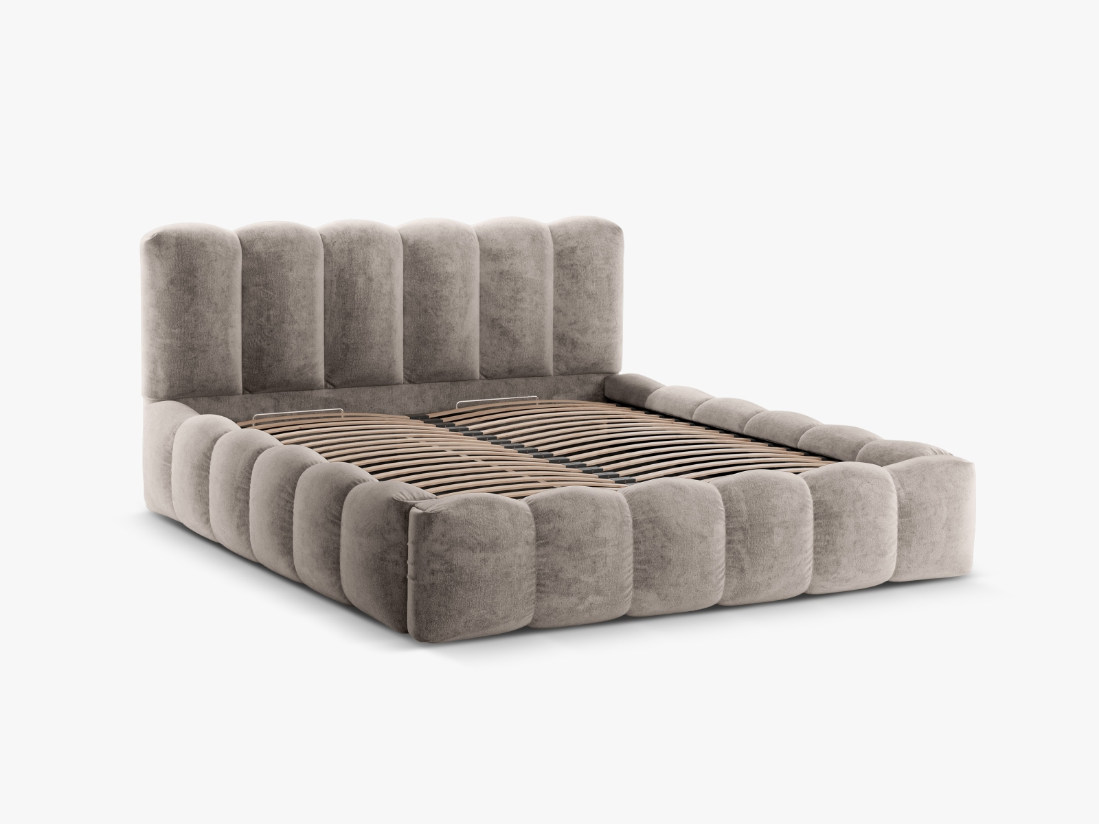 Storage Bed With Headboard, "Lupine", 206x226x95