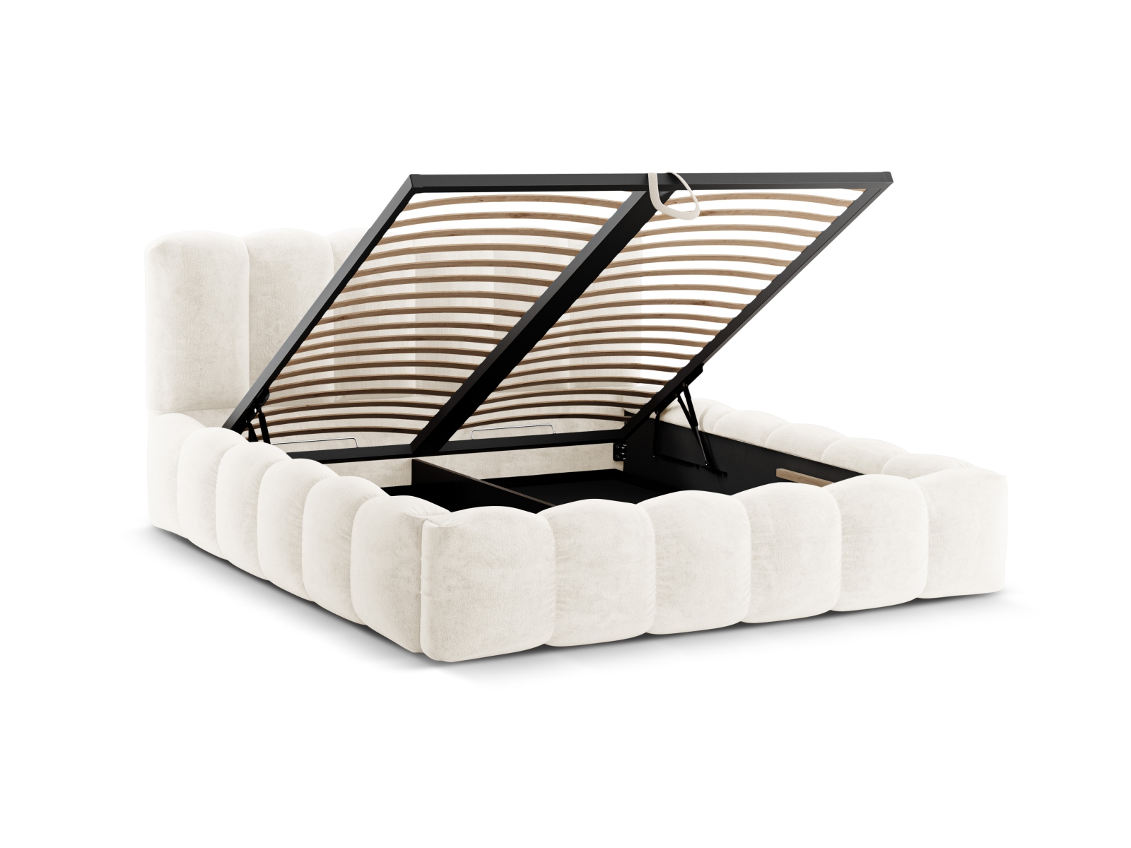 Storage Bed With Headboard, "Lupine", 206x226x95