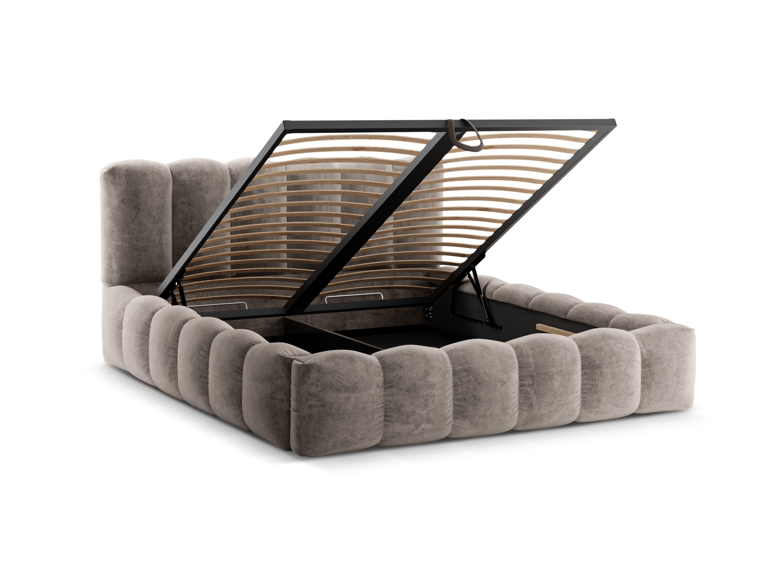 Storage Bed With Headboard, "Lupine", 206x226x95