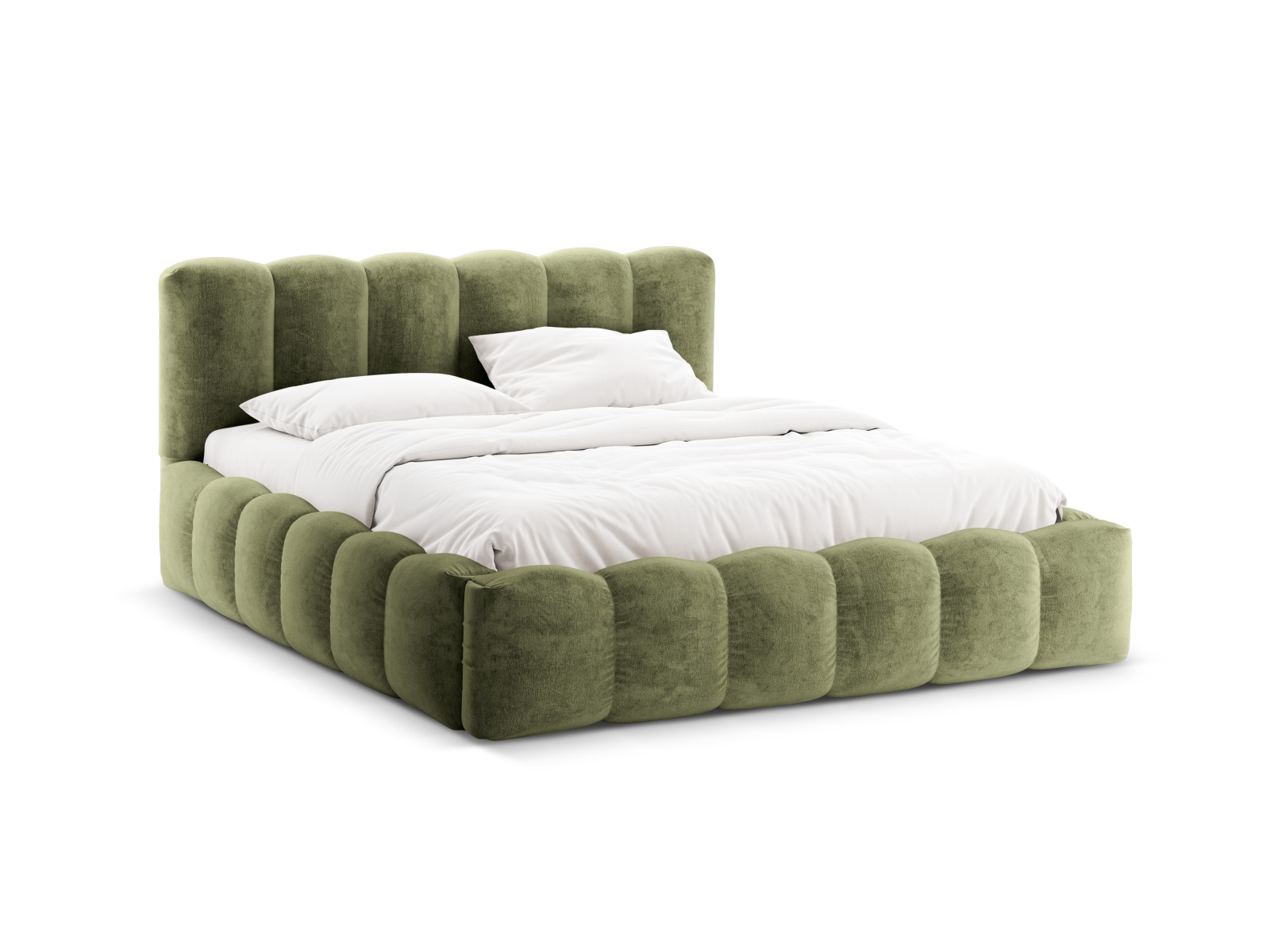 Storage Bed With Headboard, "Lupine", 206x226x95