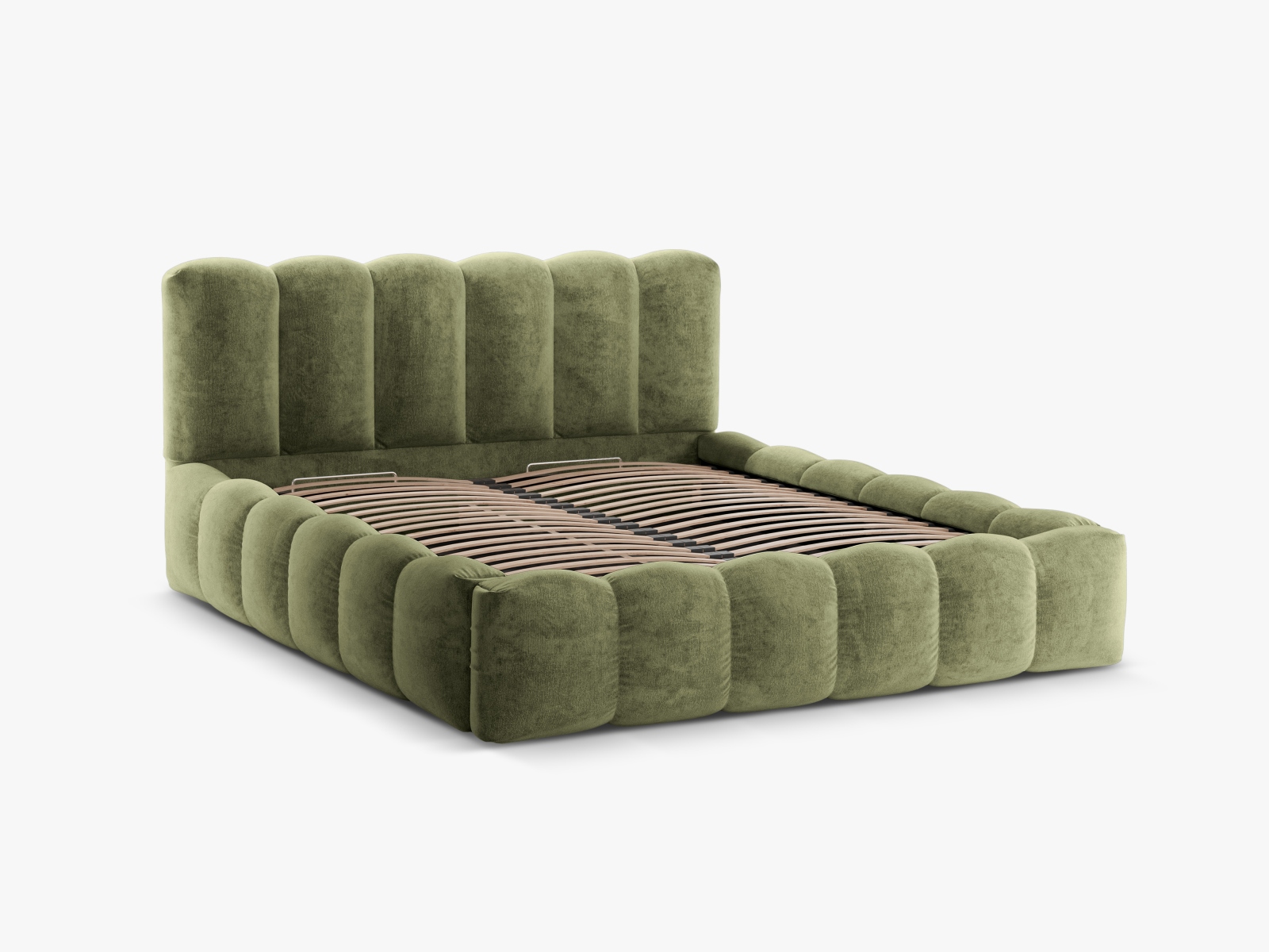 Storage Bed With Headboard, "Lupine", 206x226x95