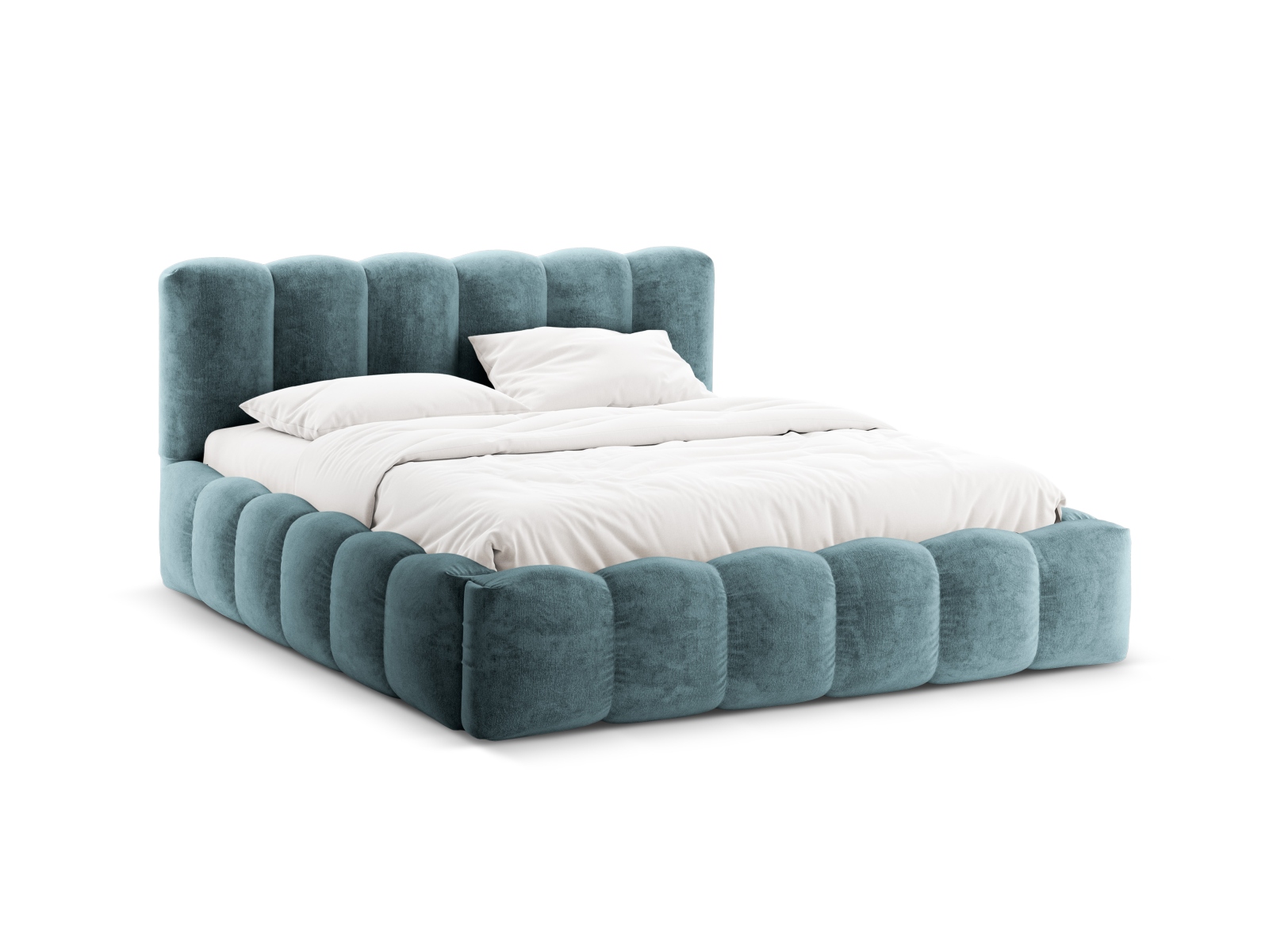 Storage Bed With Headboard, "Lupine", 206x226x95