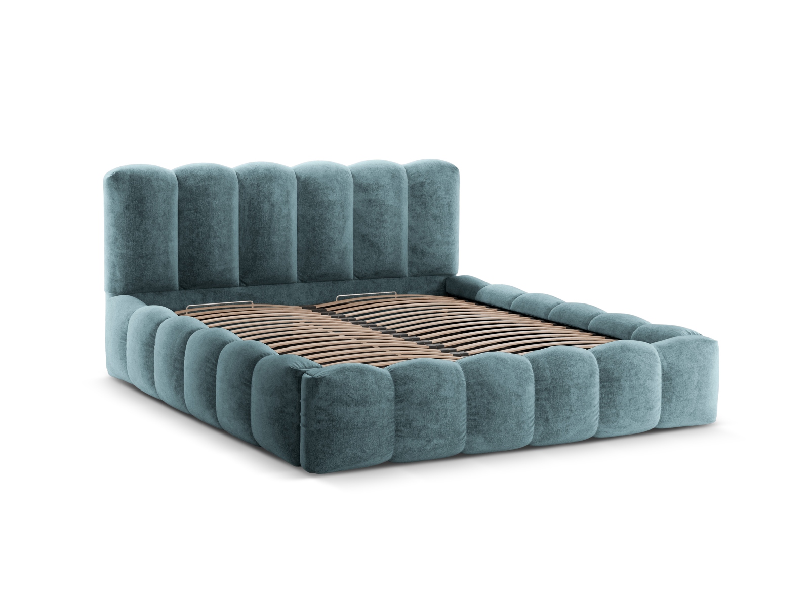 Storage Bed With Headboard, "Lupine", 206x226x95