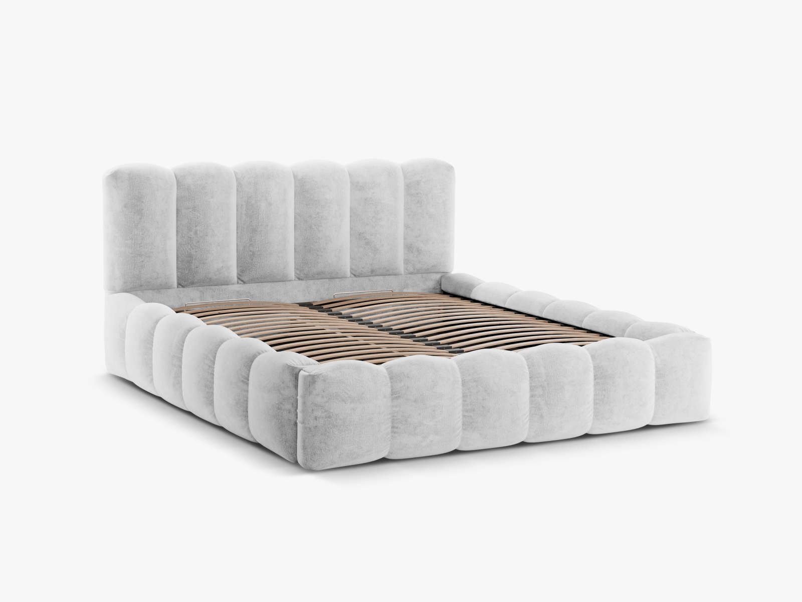 Storage Bed With Headboard, "Lupine", 206x226x95
