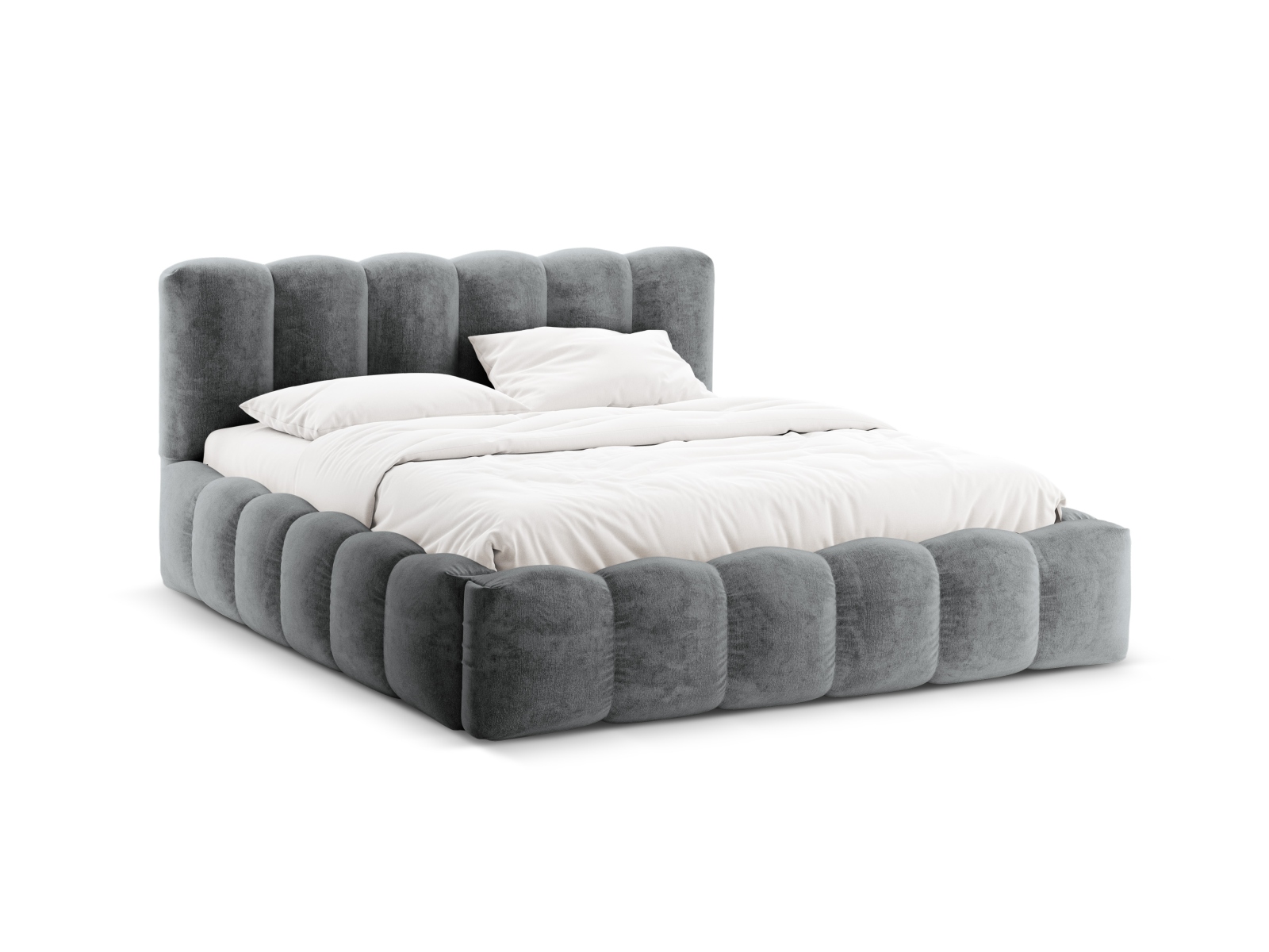 Storage Bed With Headboard, "Lupine", 206x226x95