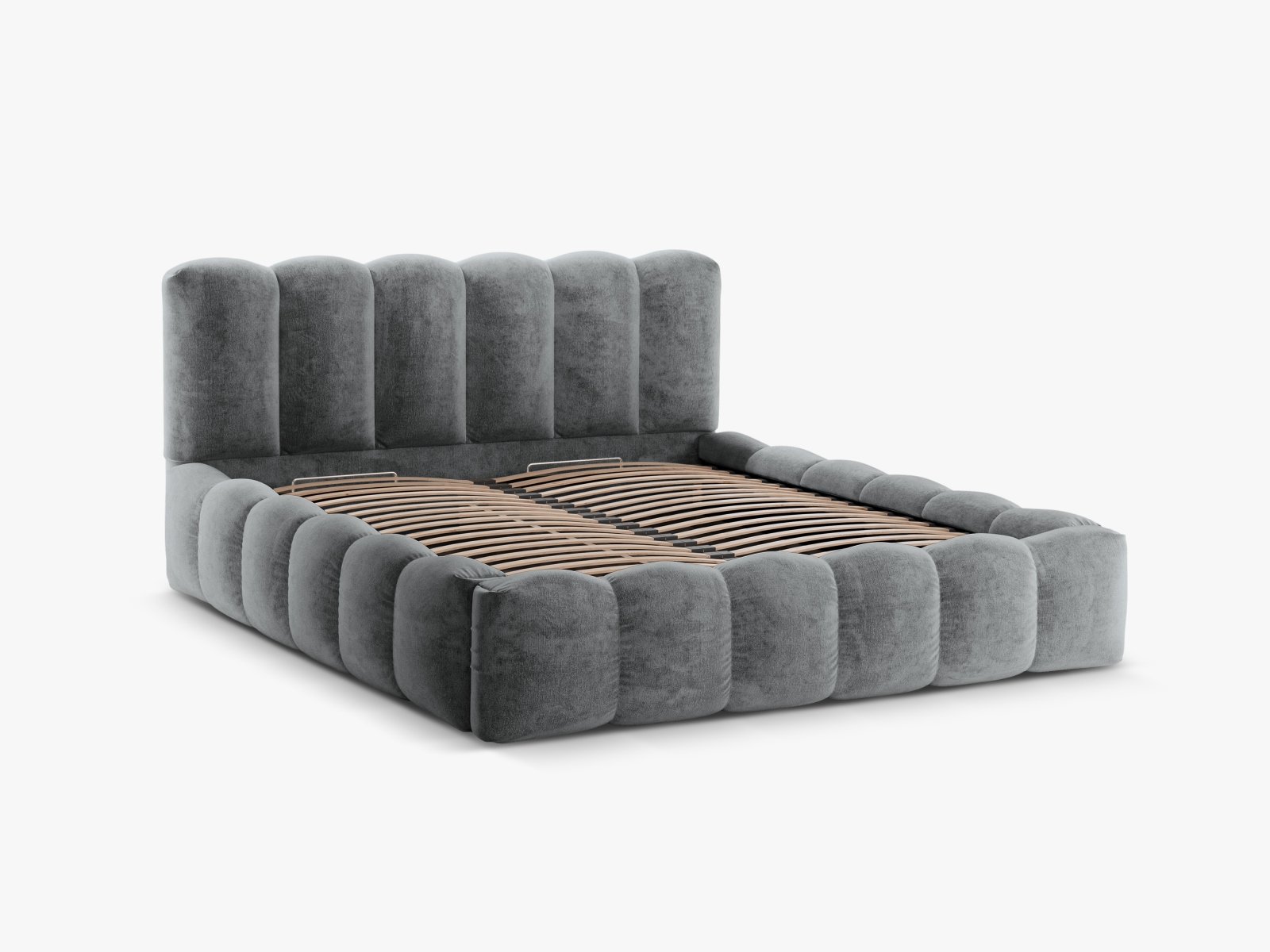 Storage Bed With Headboard, "Lupine", 206x226x95