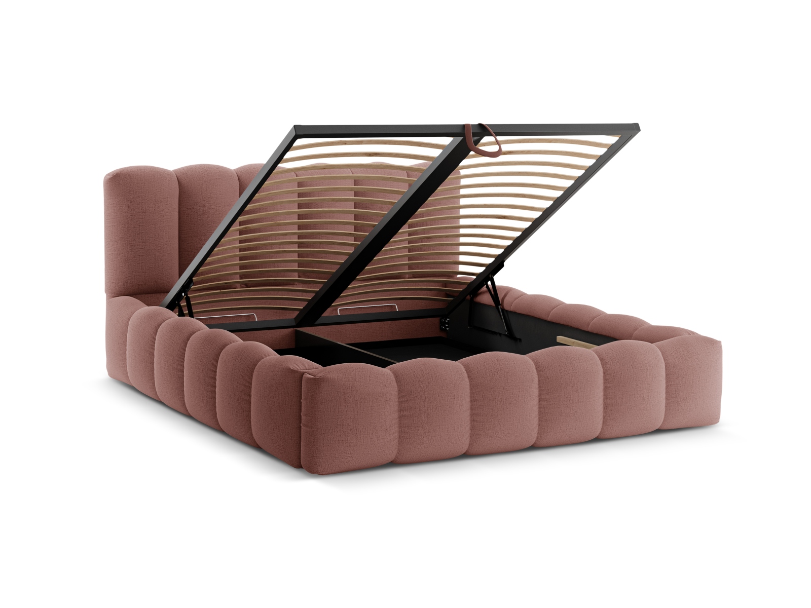 Storage Bed With Headboard, "Lupine", 186x226x95