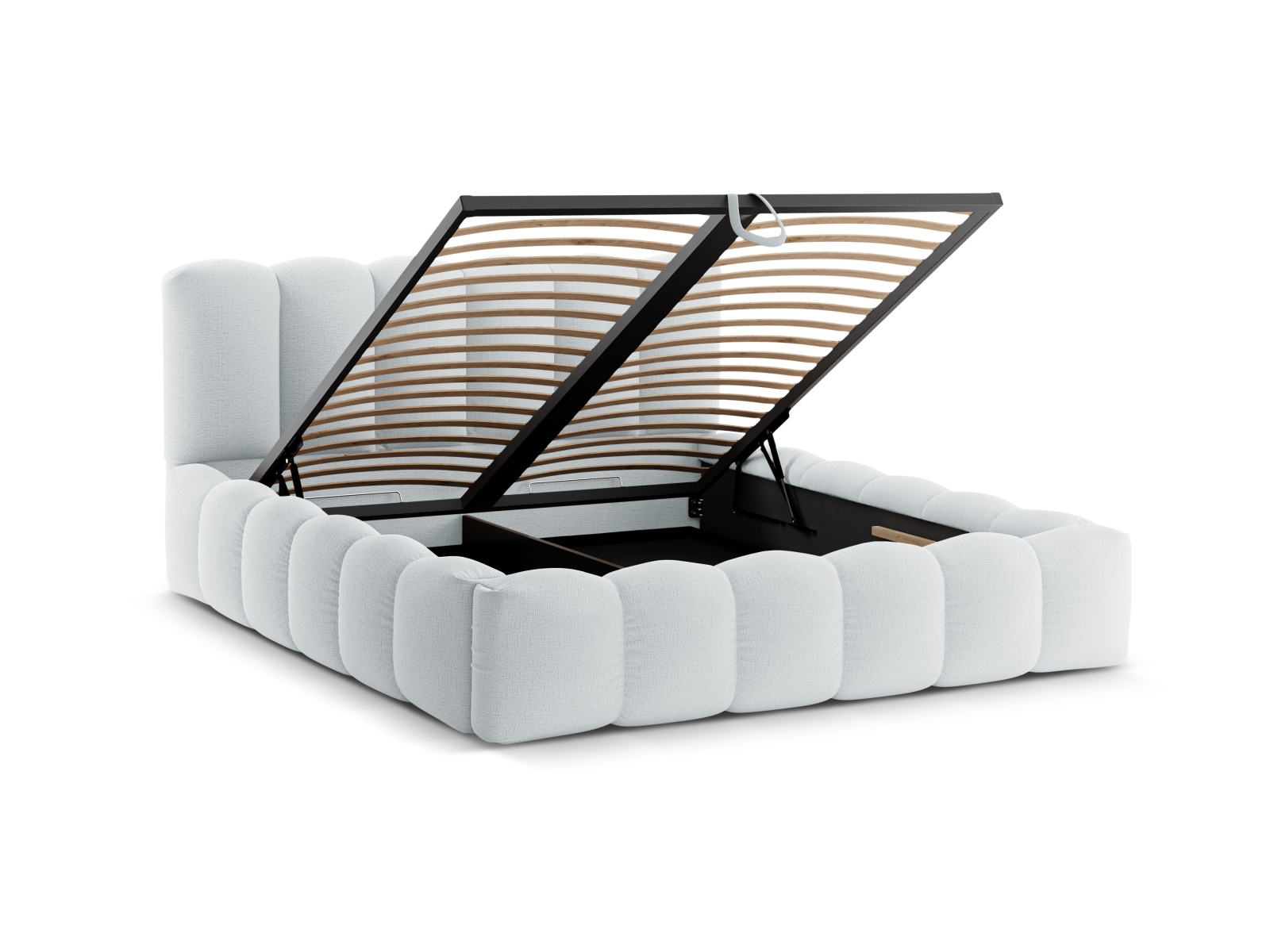 Storage Bed With Headboard, "Lupine", 186x226x95