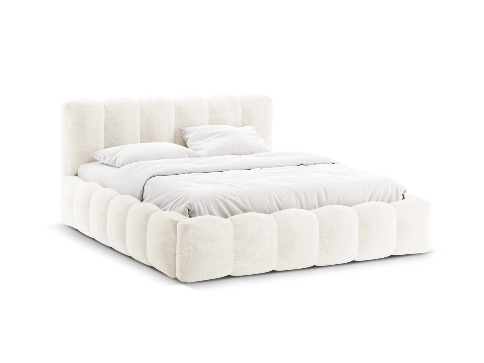 Storage Bed With Headboard, "Lupine", 166x226x95