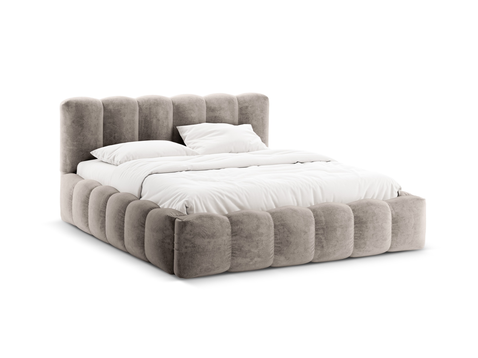 Storage Bed With Headboard, "Lupine", 166x226x95