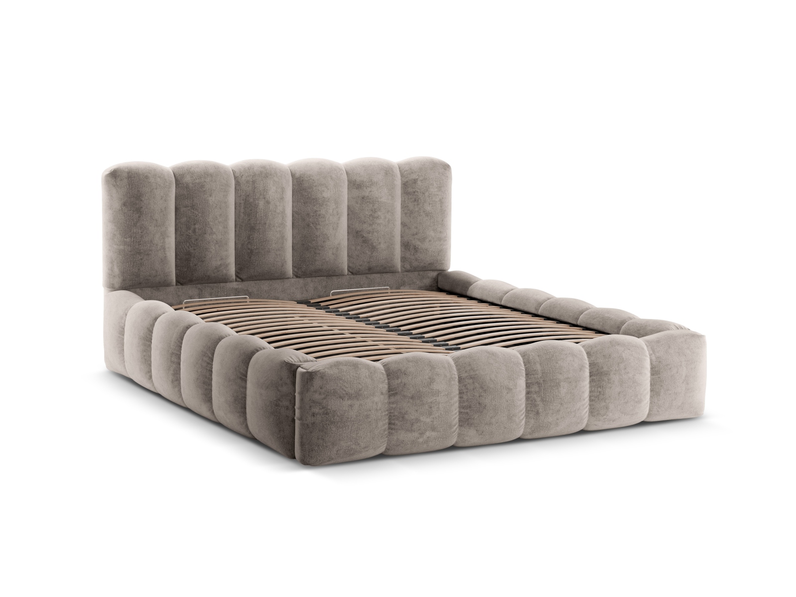 Storage Bed With Headboard, "Lupine", 166x226x95