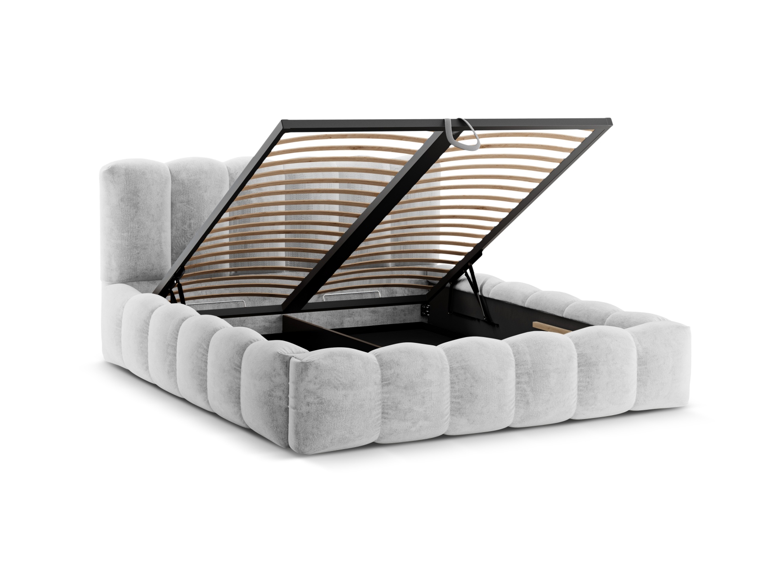 Storage Bed With Headboard, "Lupine", 166x226x95