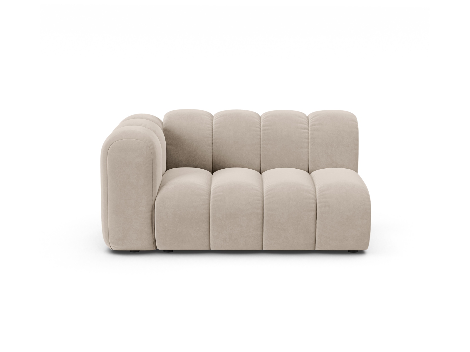 Velvet Left Modular Sofa, "Lupine", 2 Seats, 145x95x70