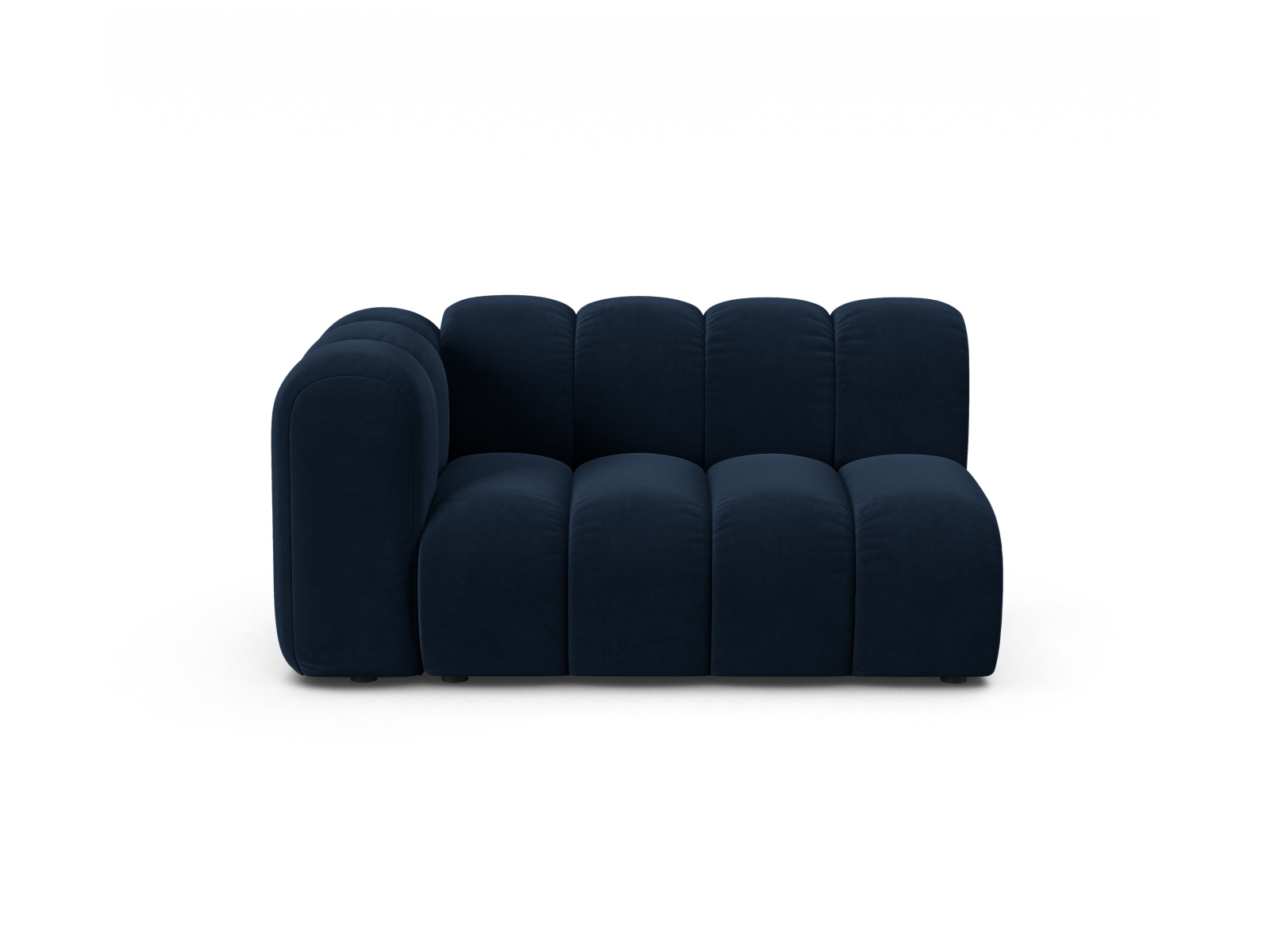 Velvet Left Modular Sofa, "Lupine", 2 Seats, 145x95x70