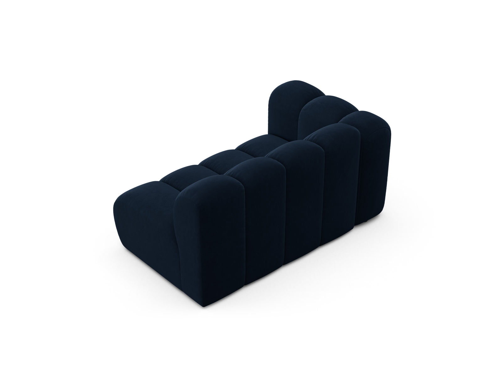 Velvet Left Modular Sofa, "Lupine", 2 Seats, 145x95x70