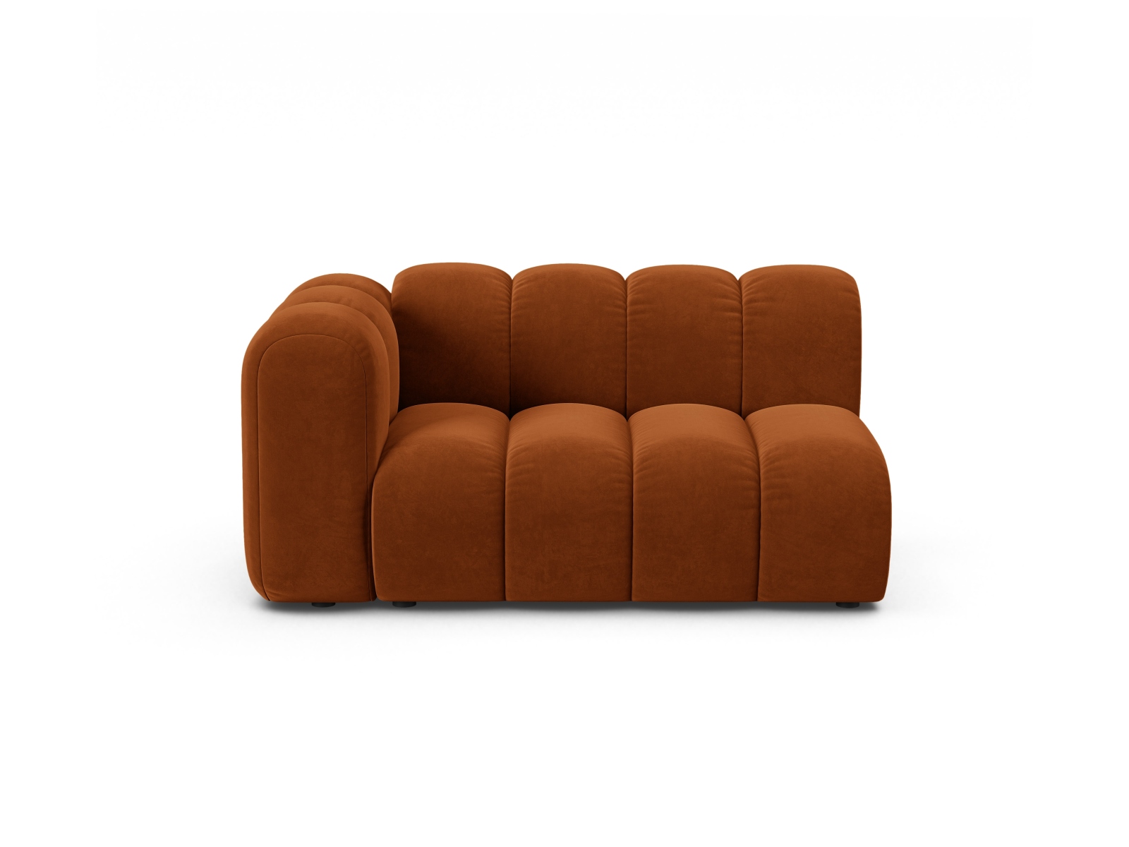 Velvet Left Modular Sofa, "Lupine", 2 Seats, 145x95x70