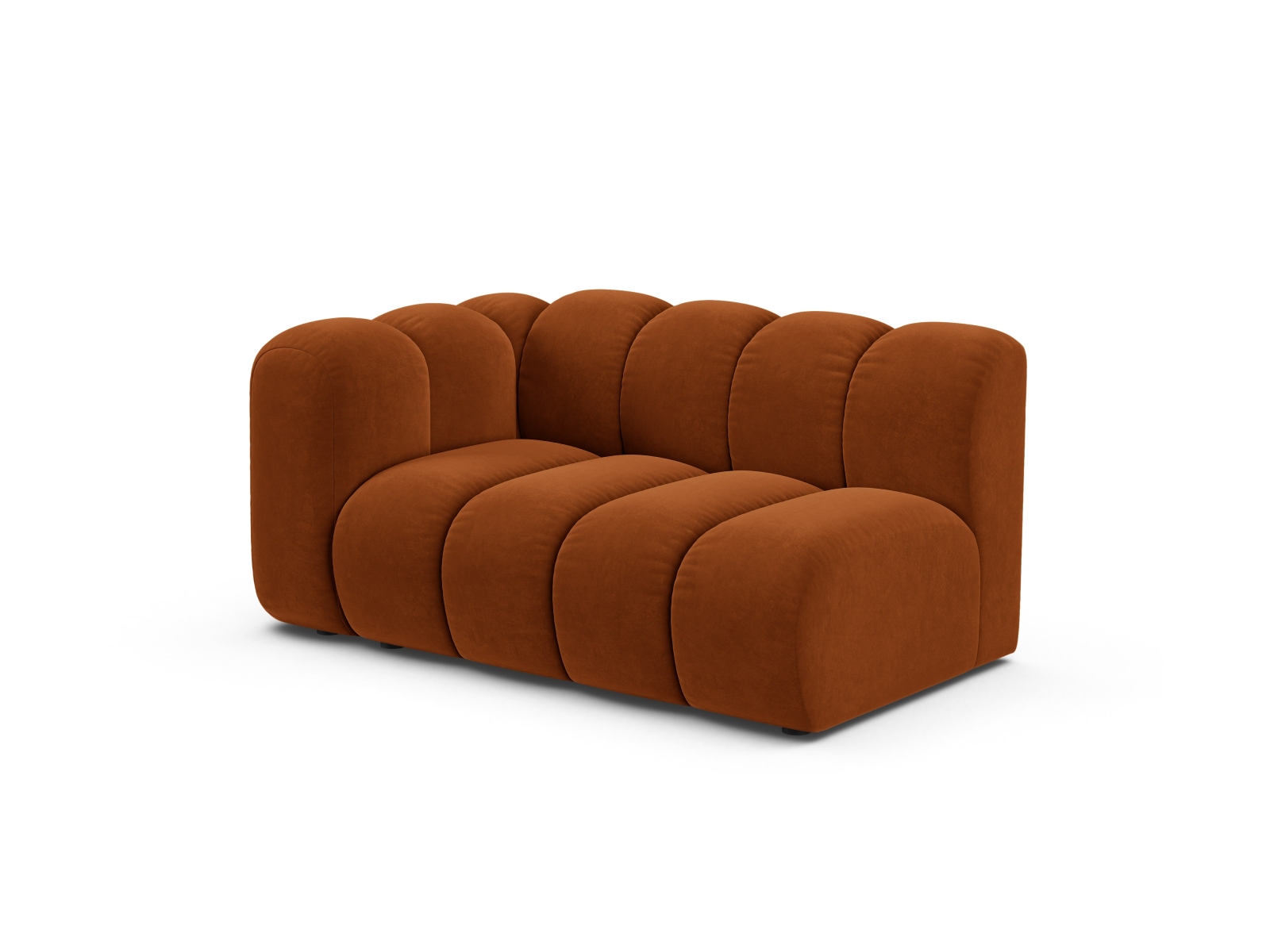 Velvet Left Modular Sofa, "Lupine", 2 Seats, 145x95x70