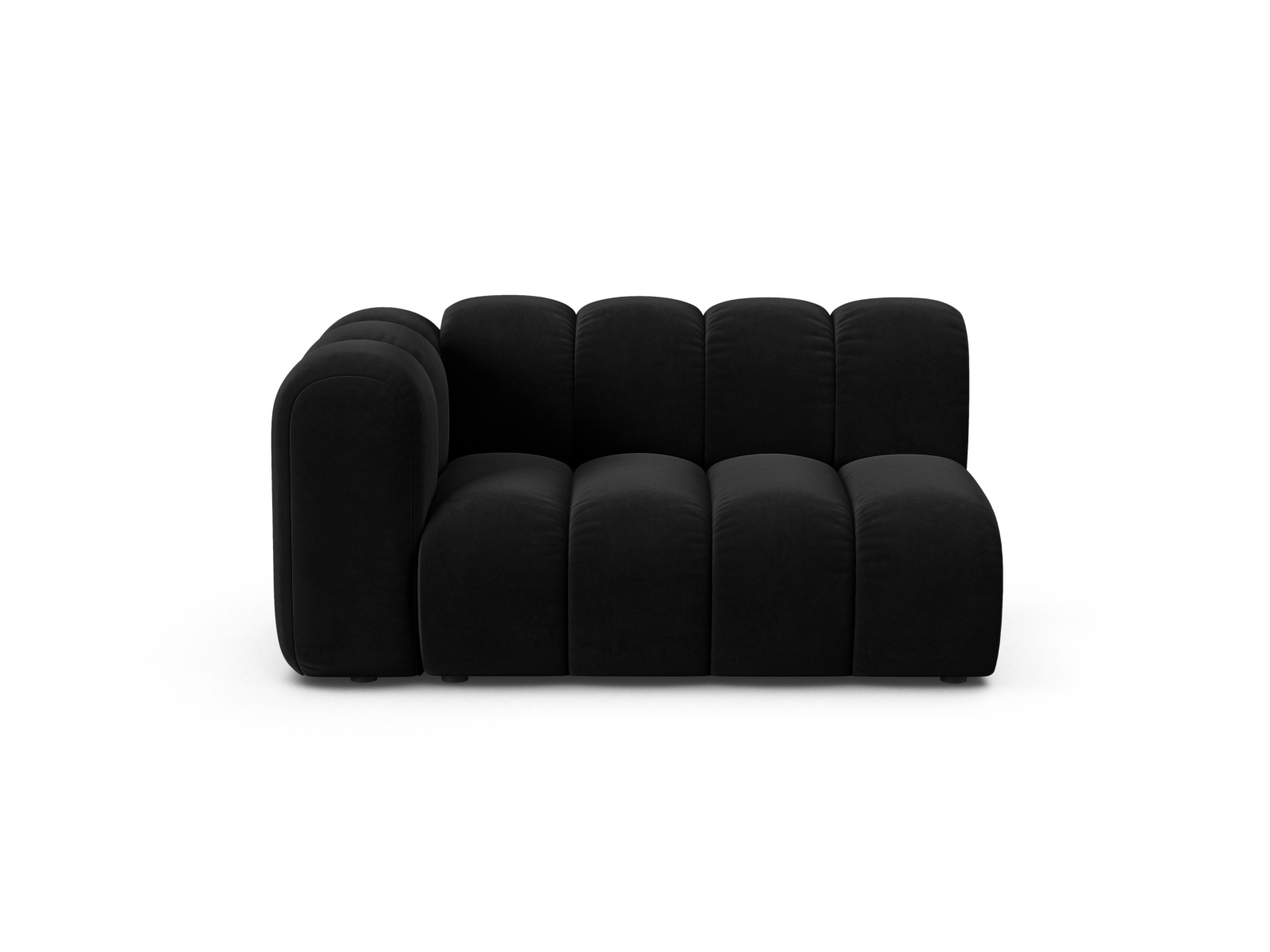 Velvet Left Modular Sofa, "Lupine", 2 Seats, 145x95x70
