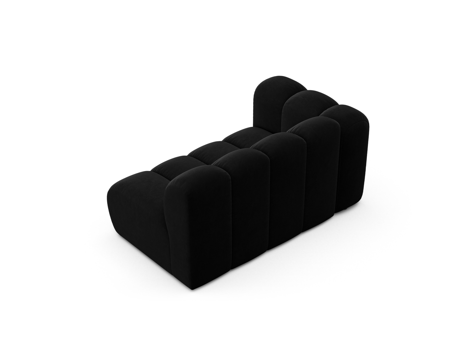 Velvet Left Modular Sofa, "Lupine", 2 Seats, 145x95x70