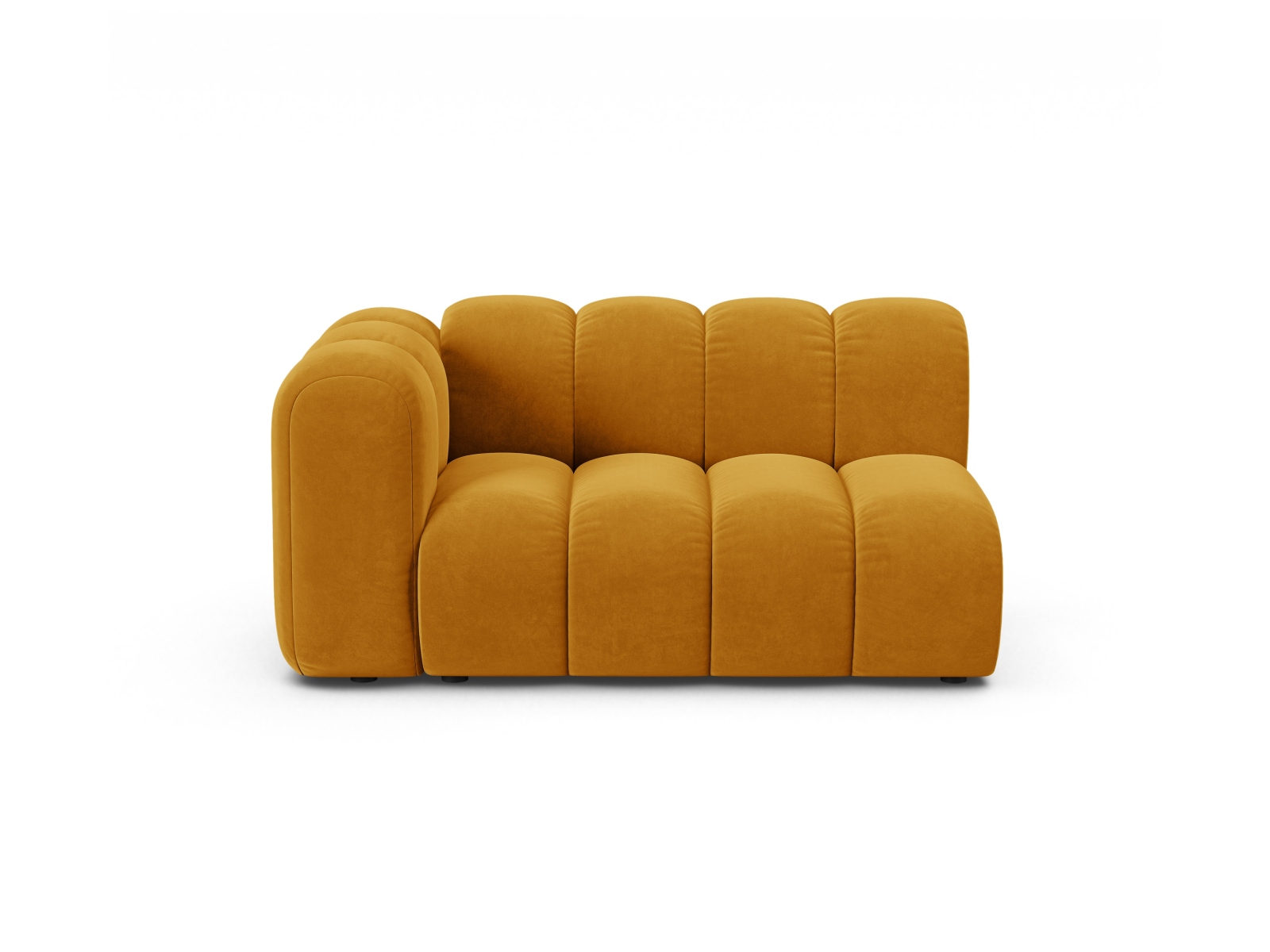 Velvet Left Modular Sofa, "Lupine", 2 Seats, 145x95x70