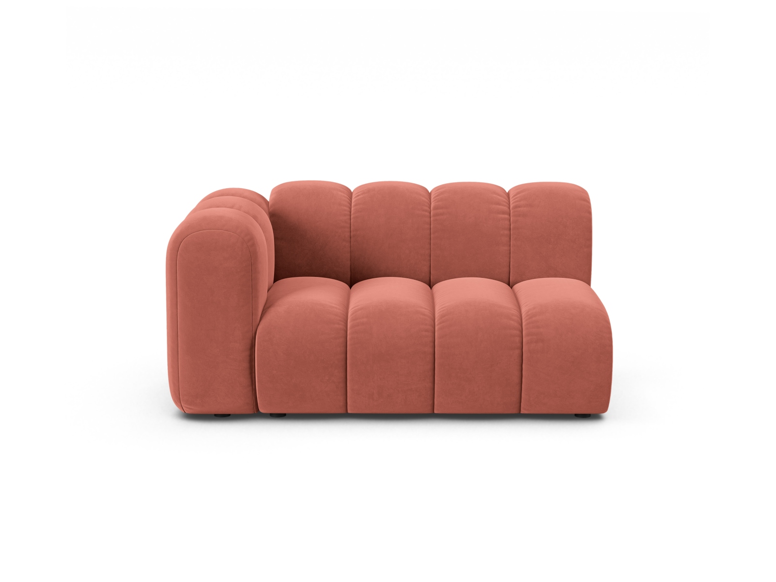 Velvet Left Modular Sofa, "Lupine", 2 Seats, 145x95x70