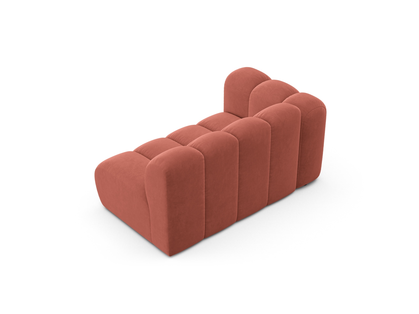 Velvet Left Modular Sofa, "Lupine", 2 Seats, 145x95x70