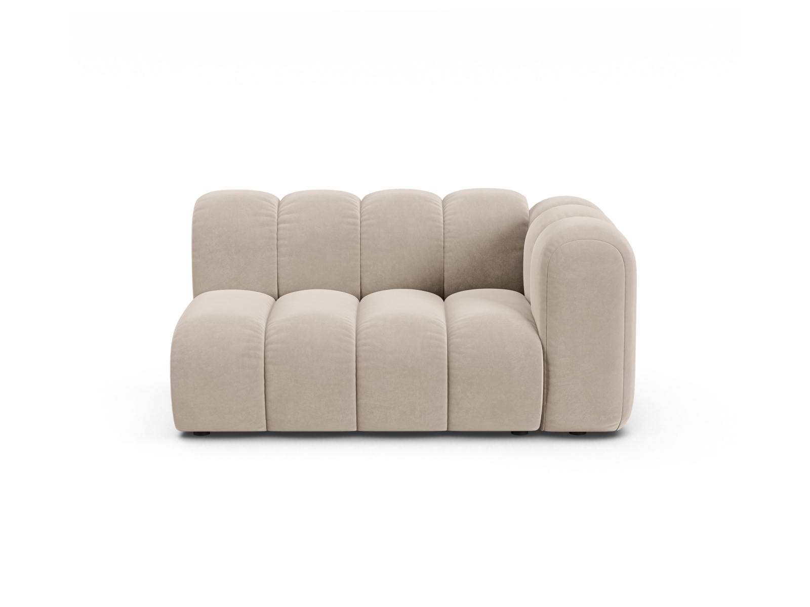 Velvet Right Modular Sofa, "Lupine", 2 Seats, 145x95x70