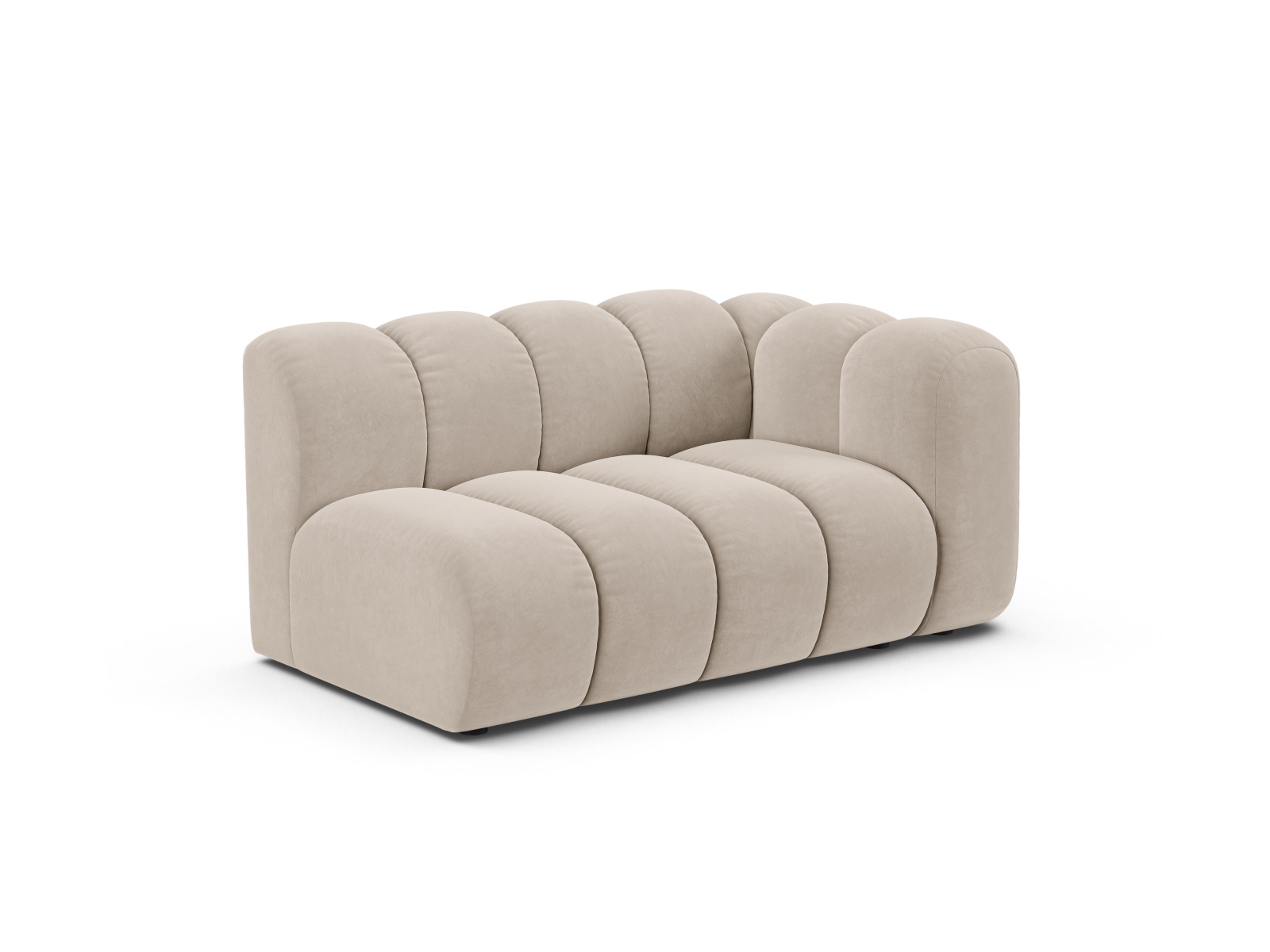 Velvet Right Modular Sofa, "Lupine", 2 Seats, 145x95x70