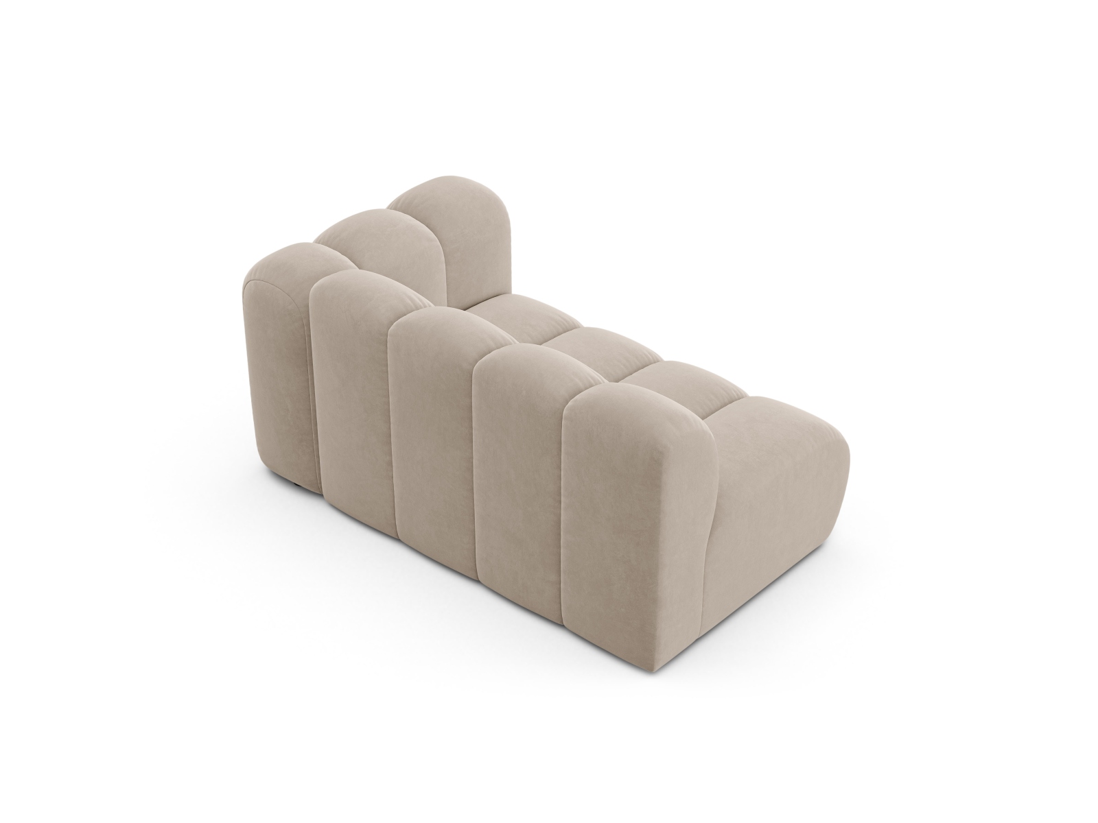 Velvet Right Modular Sofa, "Lupine", 2 Seats, 145x95x70