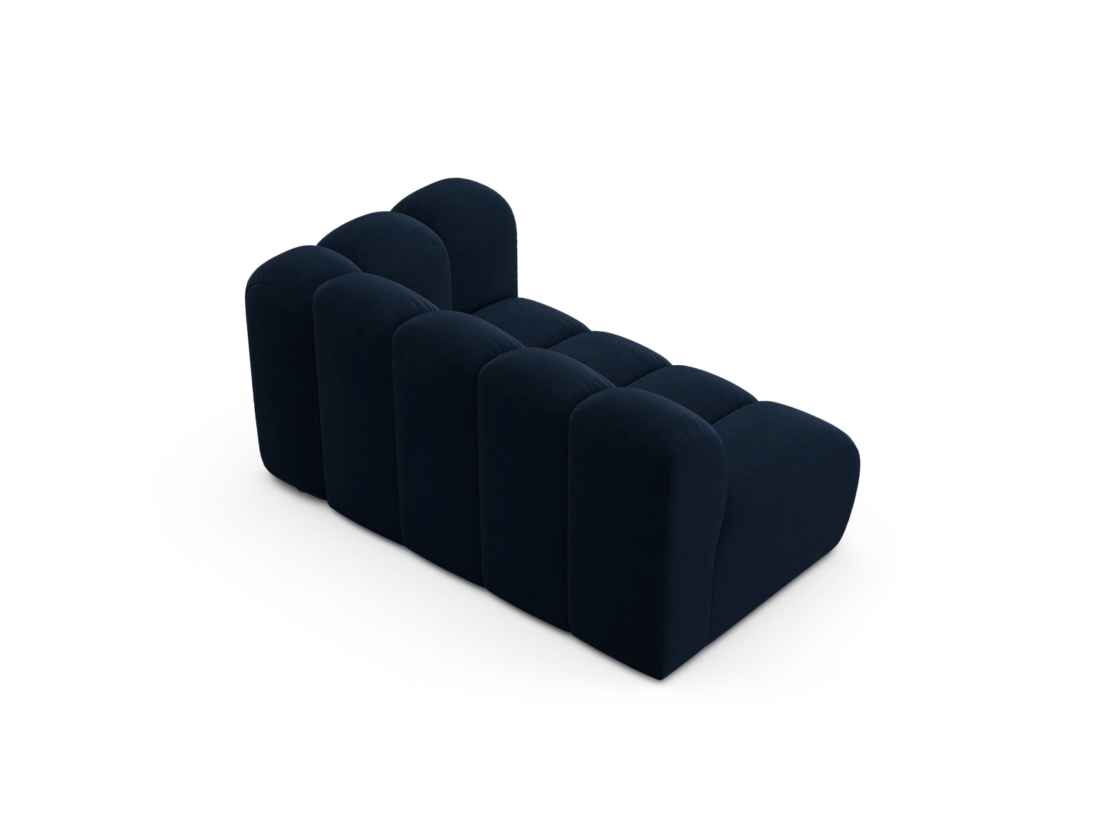 Velvet Right Modular Sofa, "Lupine", 2 Seats, 145x95x70