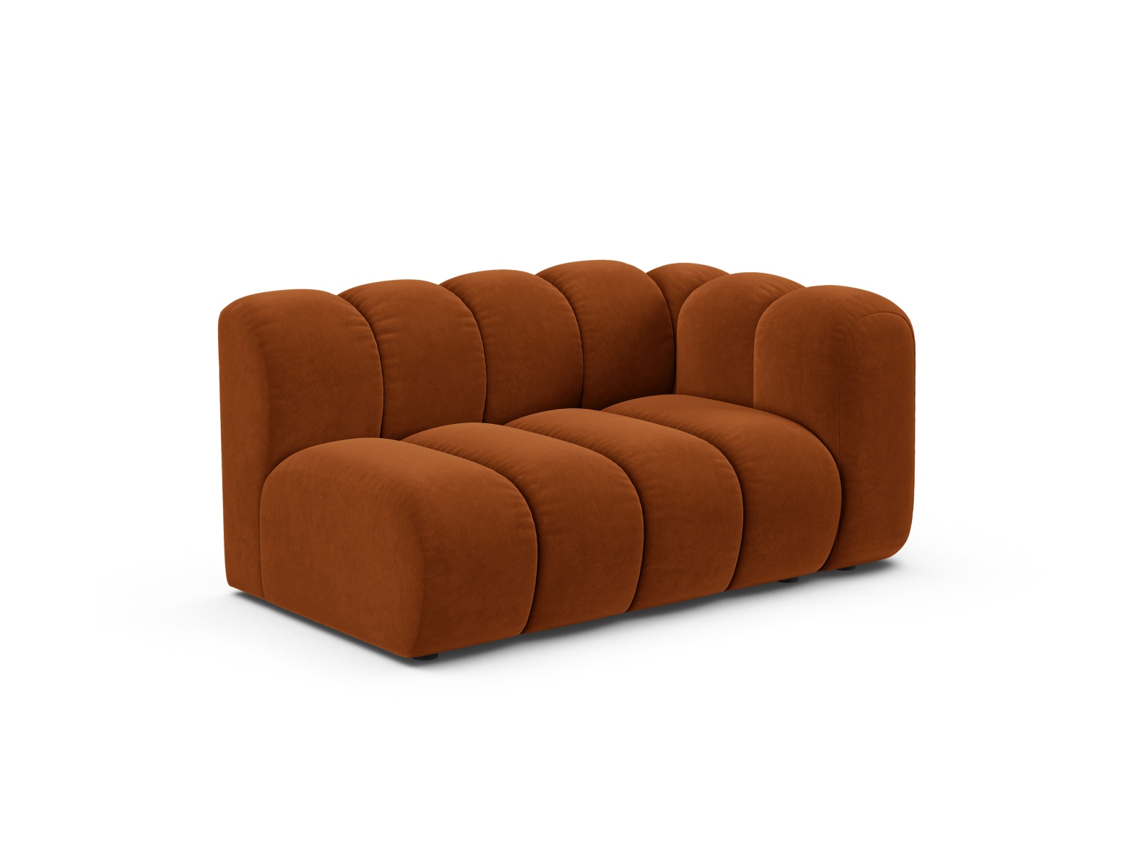 Velvet Right Modular Sofa, "Lupine", 2 Seats, 145x95x70