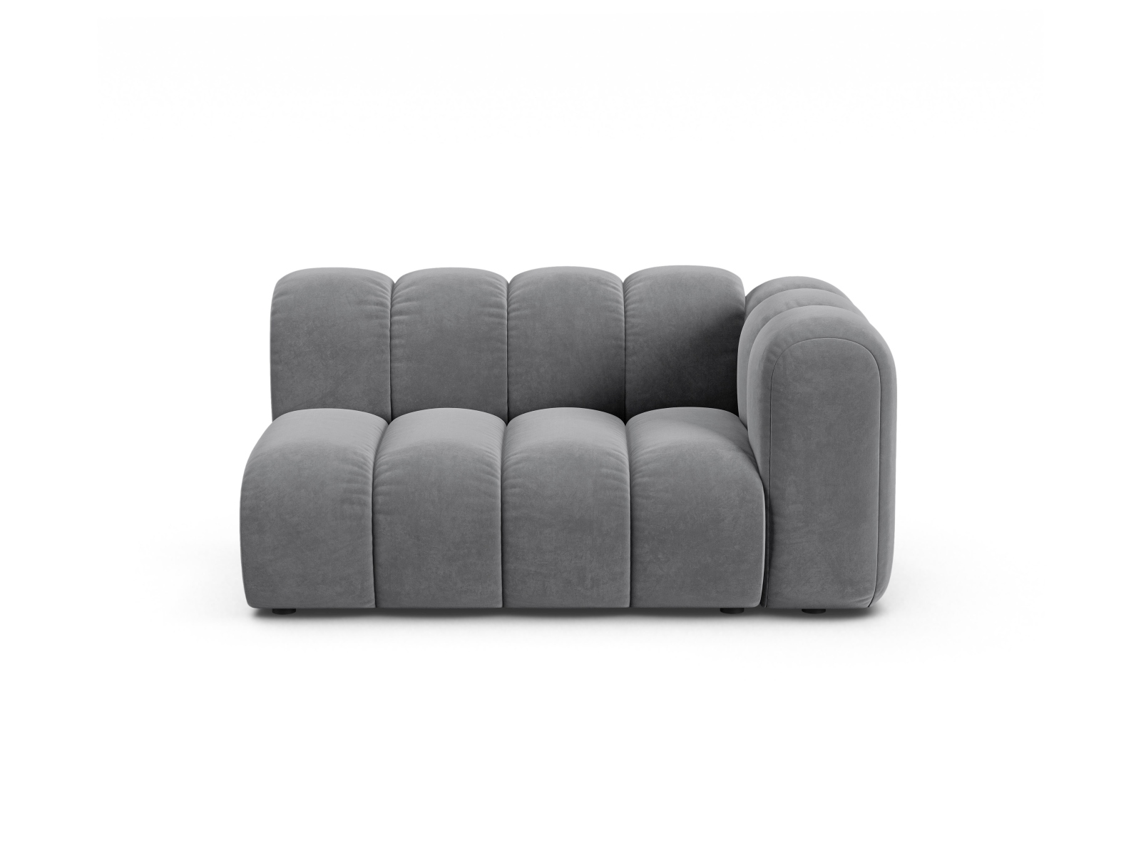 Velvet Right Modular Sofa, "Lupine", 2 Seats, 145x95x70