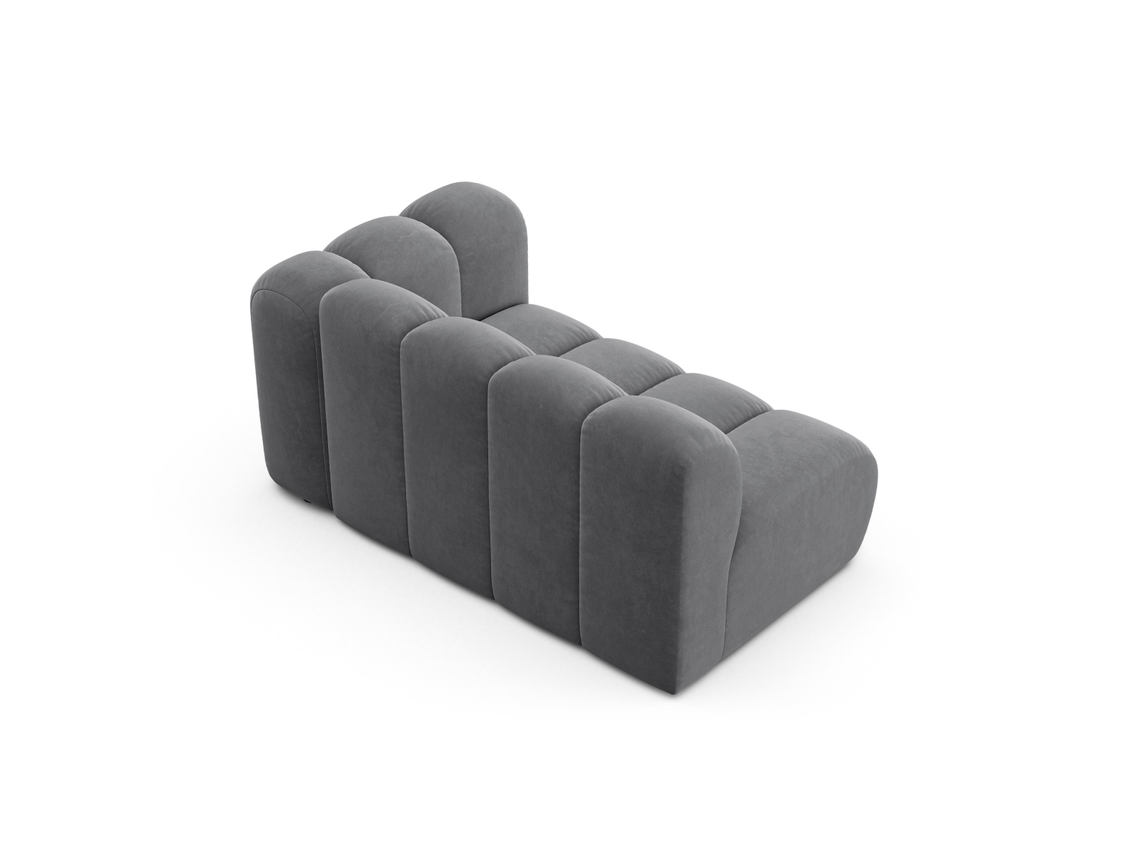 Velvet Right Modular Sofa, "Lupine", 2 Seats, 145x95x70