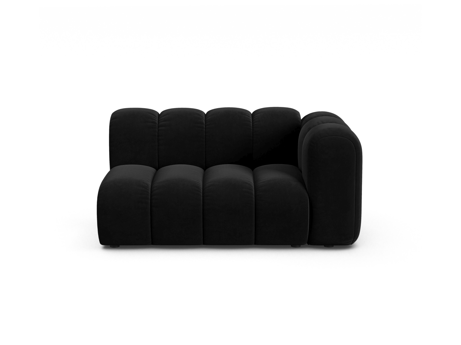 Velvet Right Modular Sofa, "Lupine", 2 Seats, 145x95x70