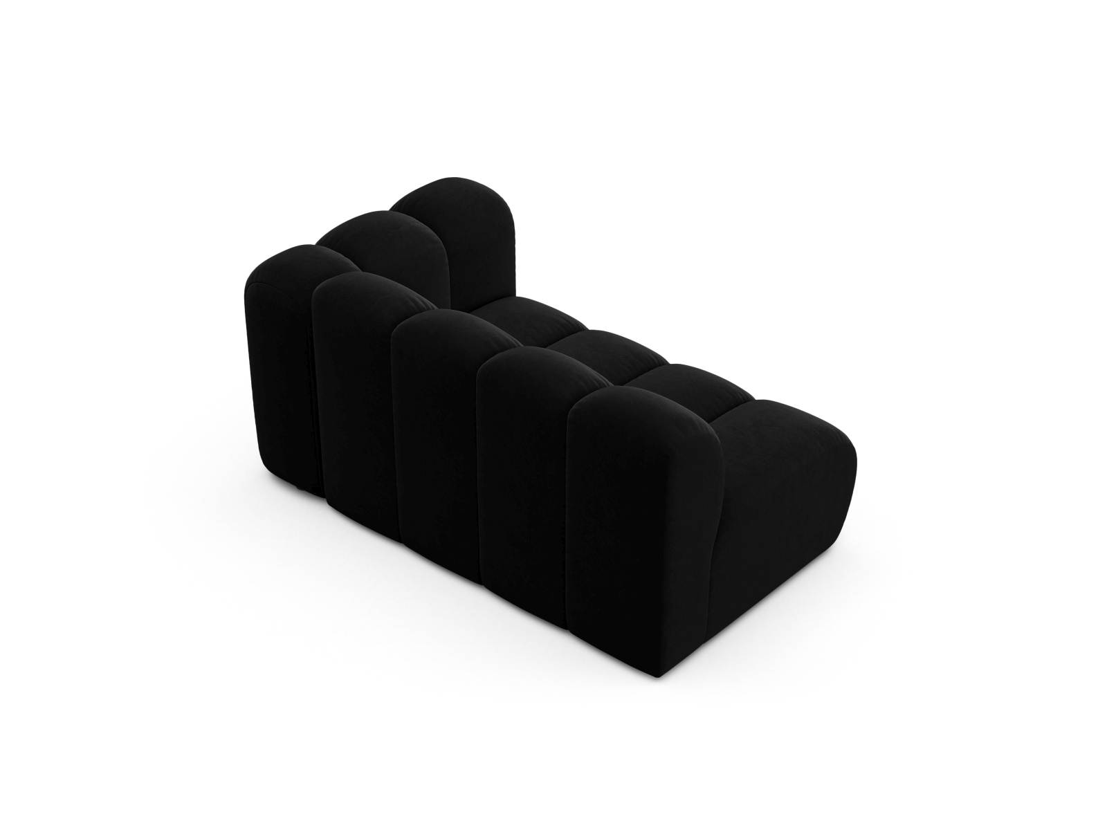 Velvet Right Modular Sofa, "Lupine", 2 Seats, 145x95x70