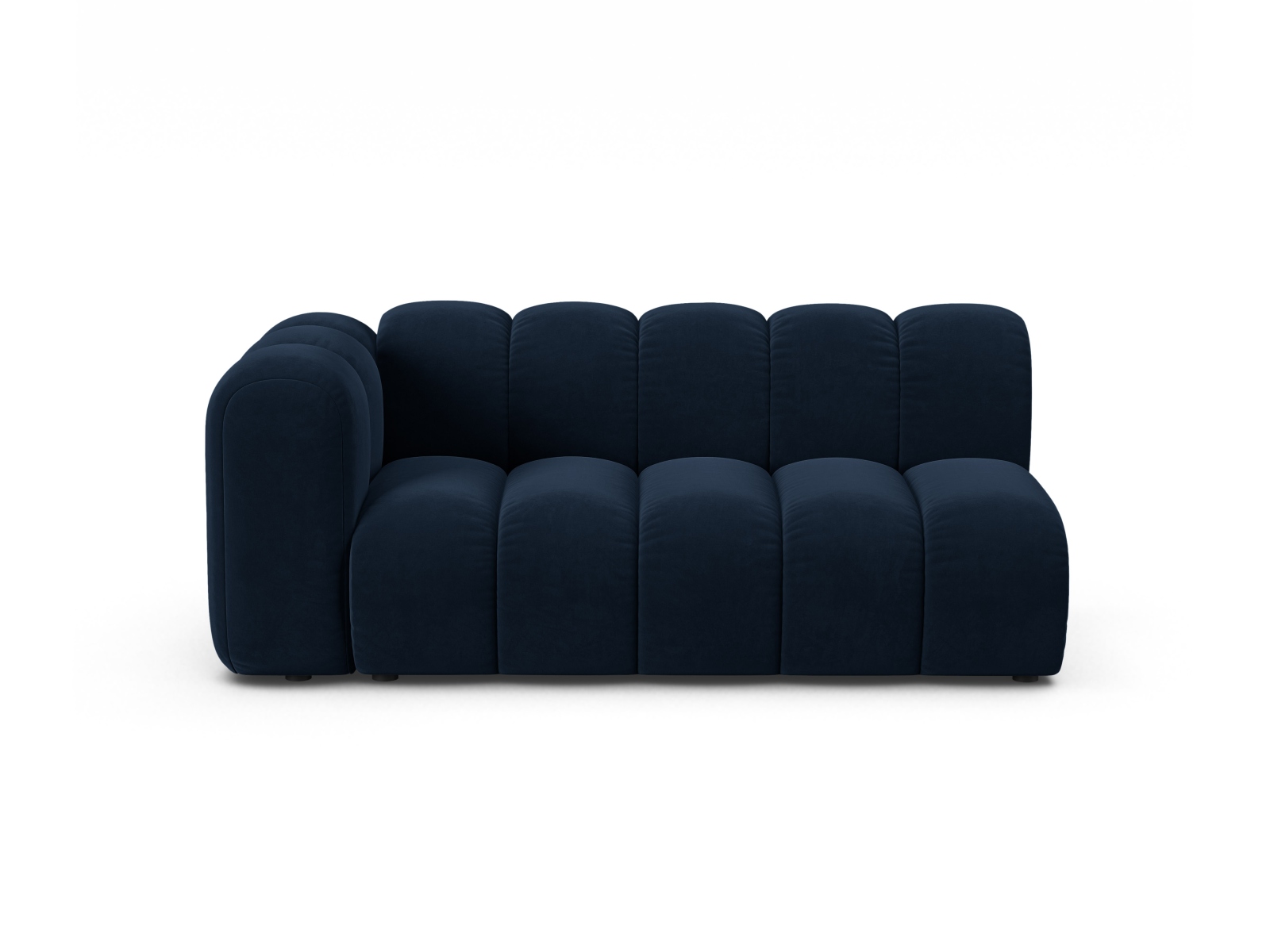 Velvet Left Modular Sofa, "Lupine", 3 Seats, 175x95x70