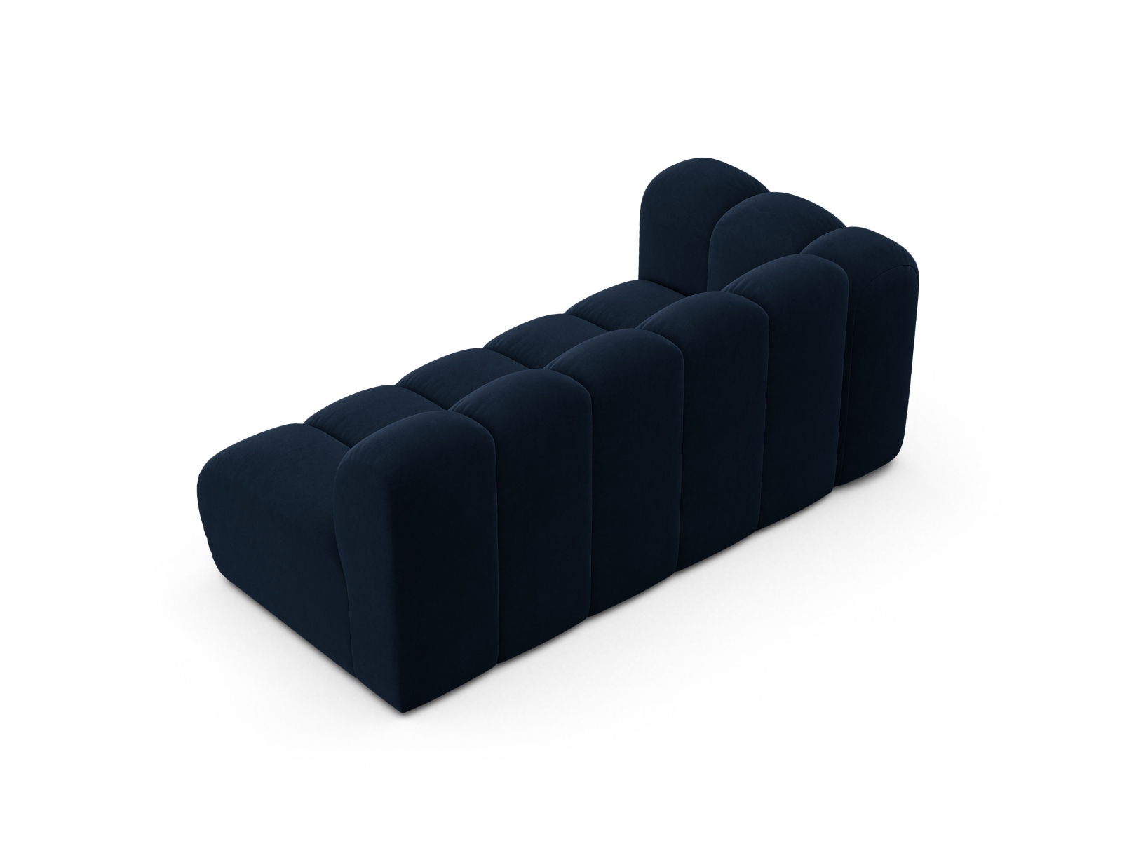 Velvet Left Modular Sofa, "Lupine", 3 Seats, 175x95x70