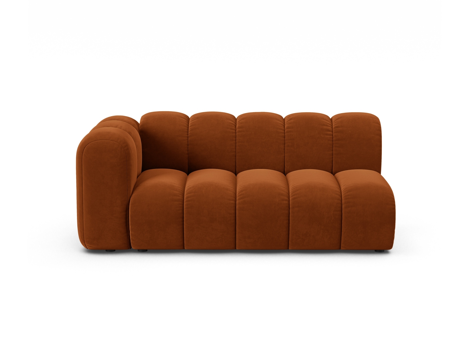 Velvet Left Modular Sofa, "Lupine", 3 Seats, 175x95x70
