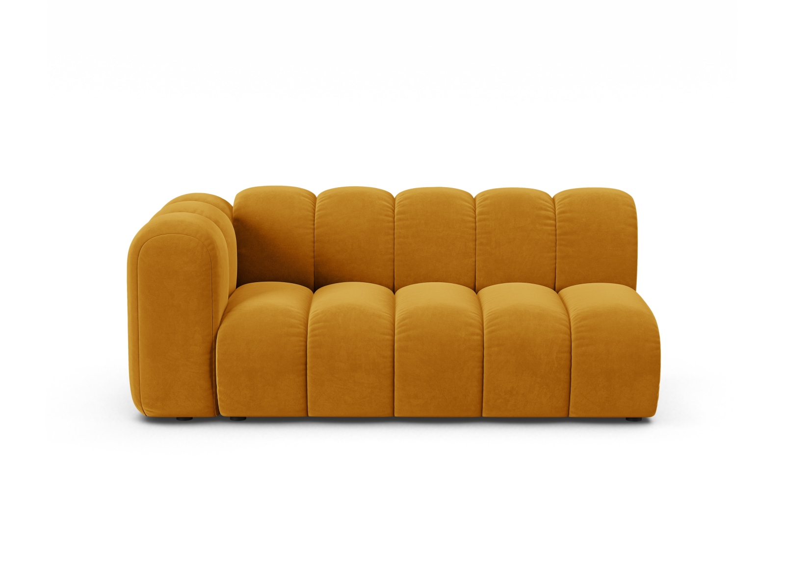 Velvet Left Modular Sofa, "Lupine", 3 Seats, 175x95x70