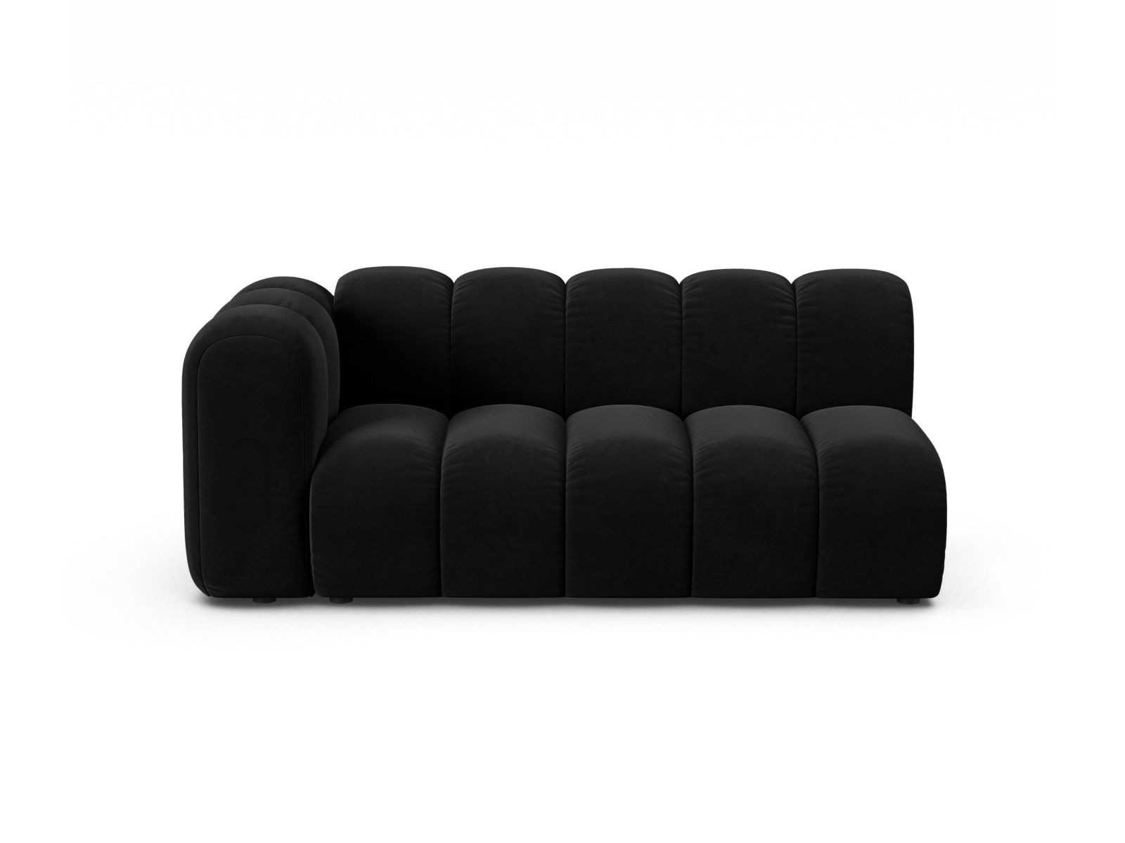 Velvet Left Modular Sofa, "Lupine", 3 Seats, 175x95x70