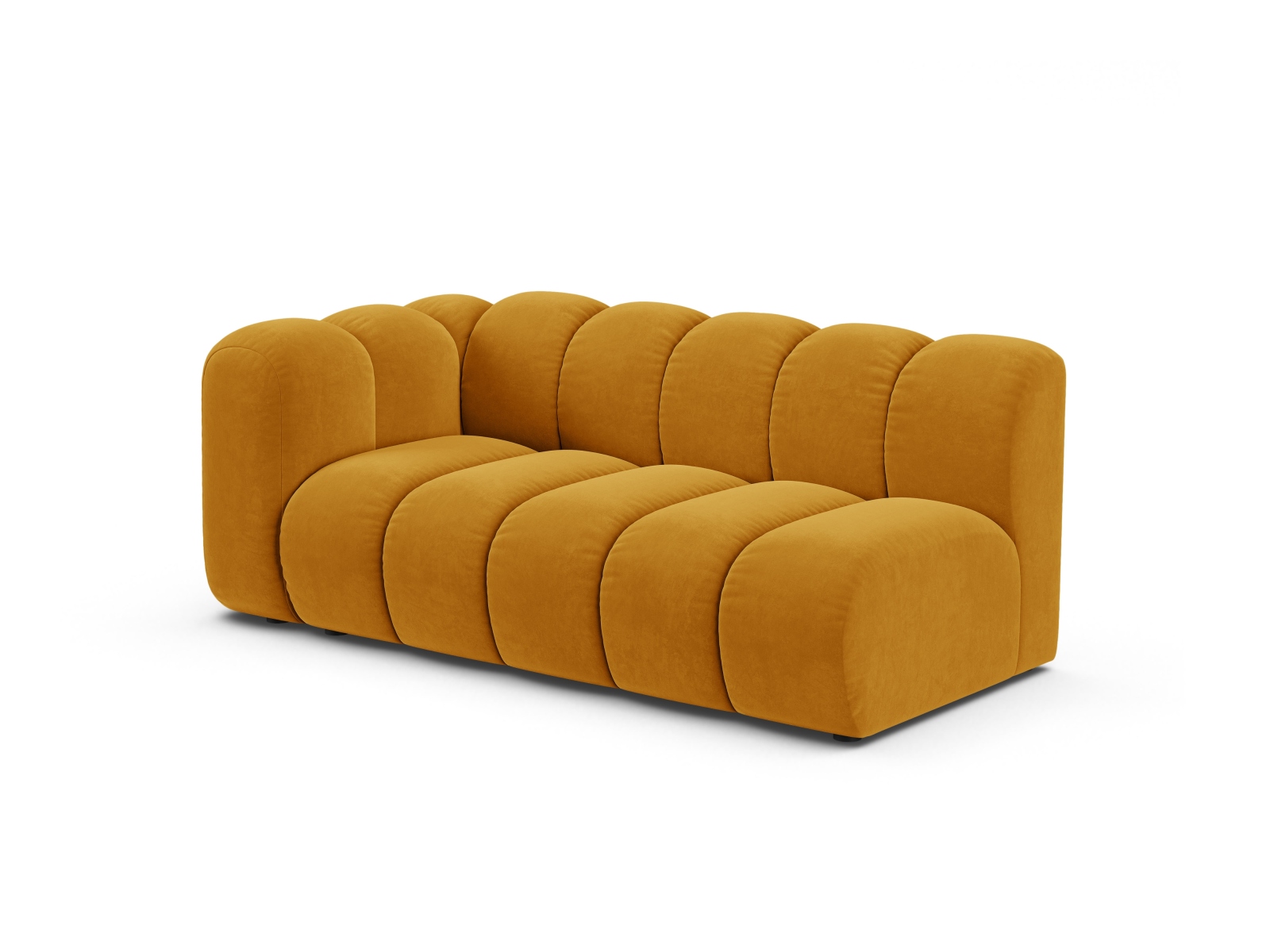Velvet Left Modular Sofa, "Lupine", 3 Seats, 175x95x70
