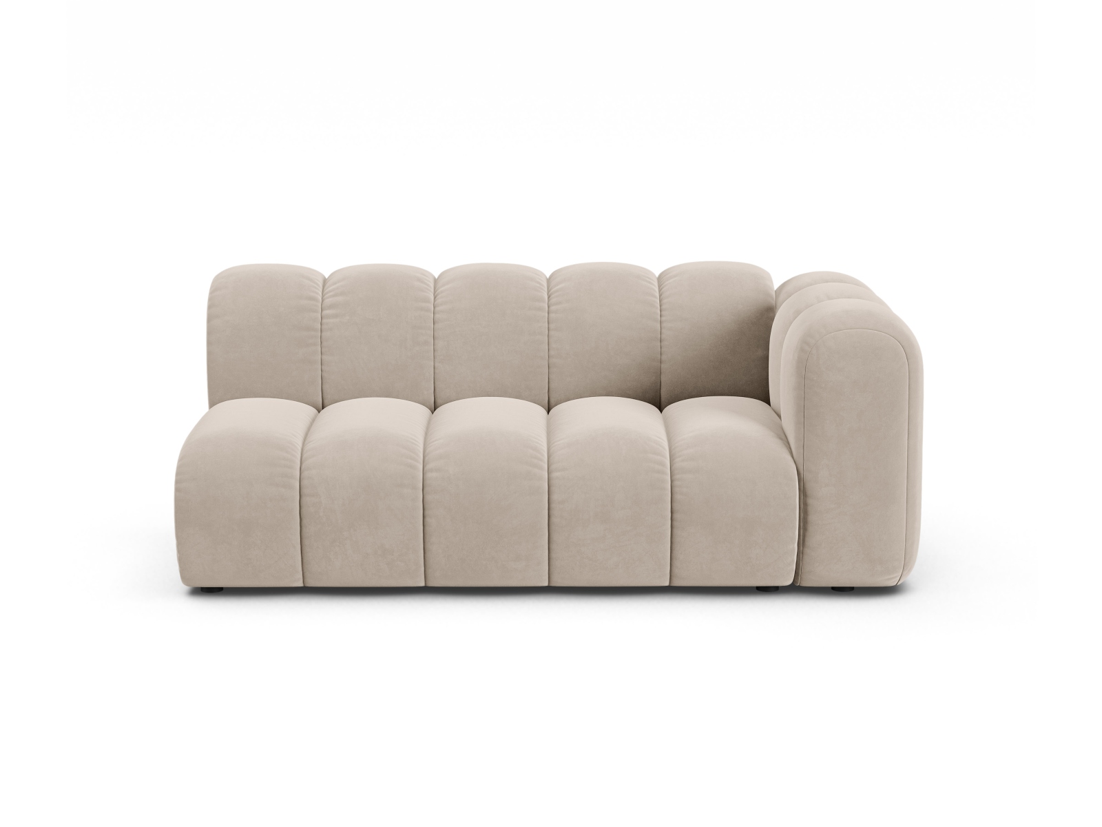 Velvet Right Modular Sofa, "Lupine", 3 Seats, 175x95x70