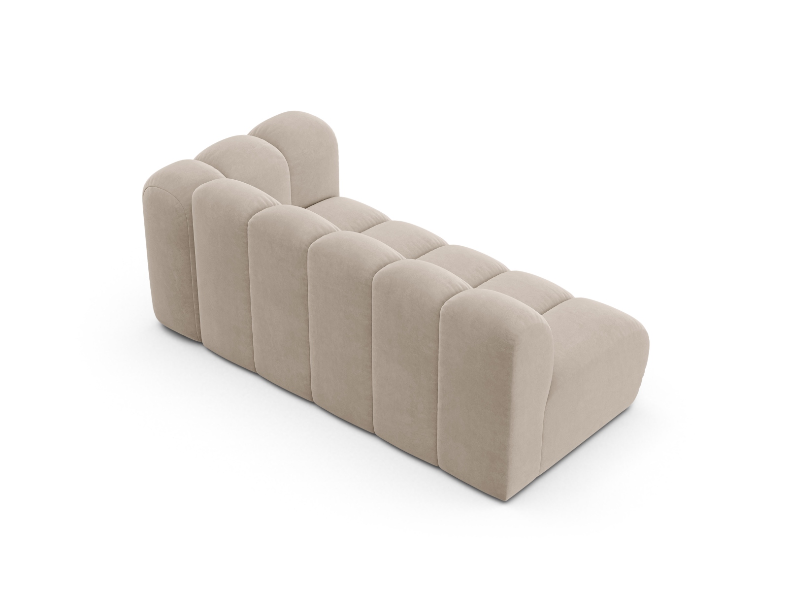 Velvet Right Modular Sofa, "Lupine", 3 Seats, 175x95x70