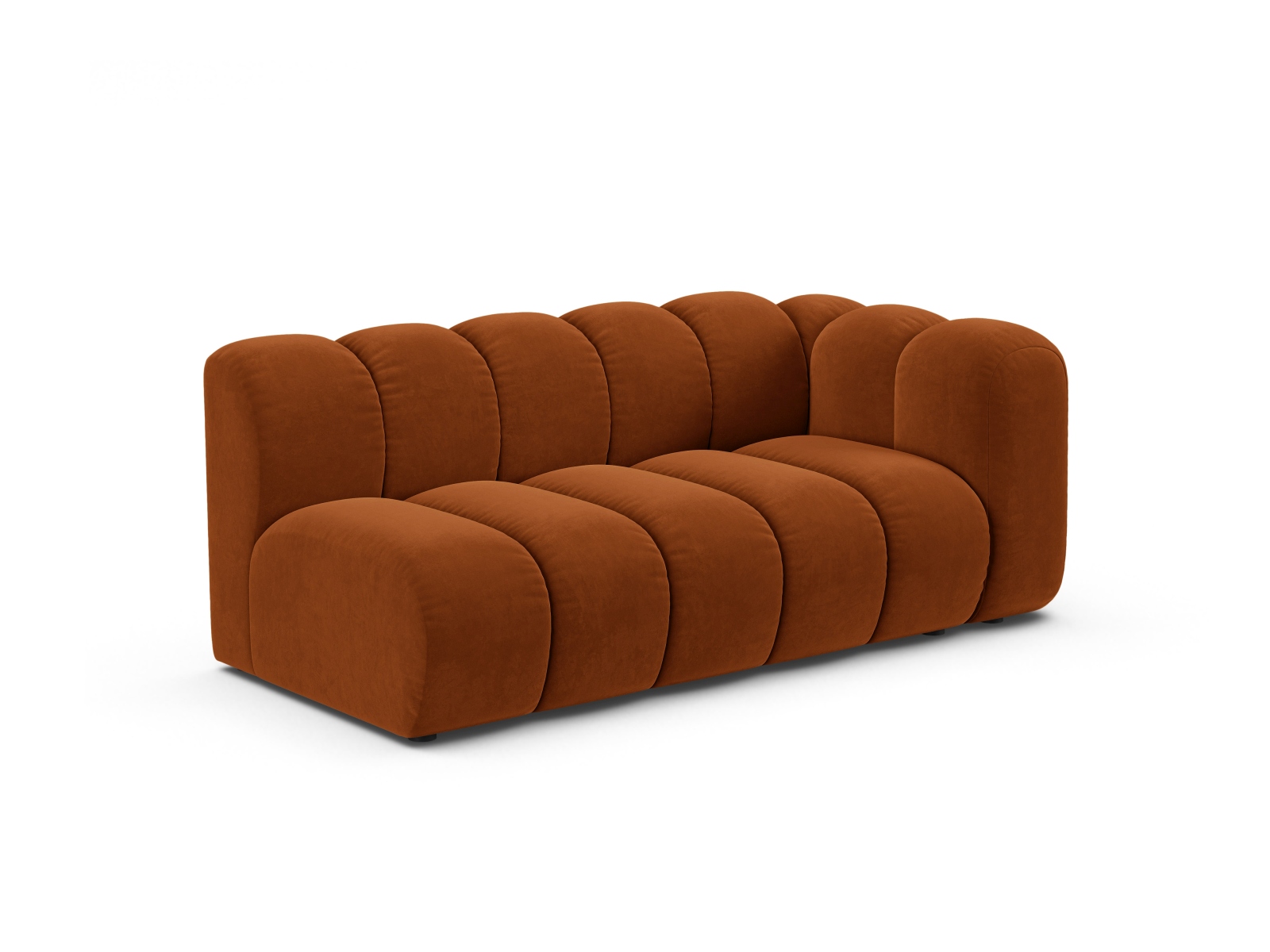 Velvet Right Modular Sofa, "Lupine", 3 Seats, 175x95x70