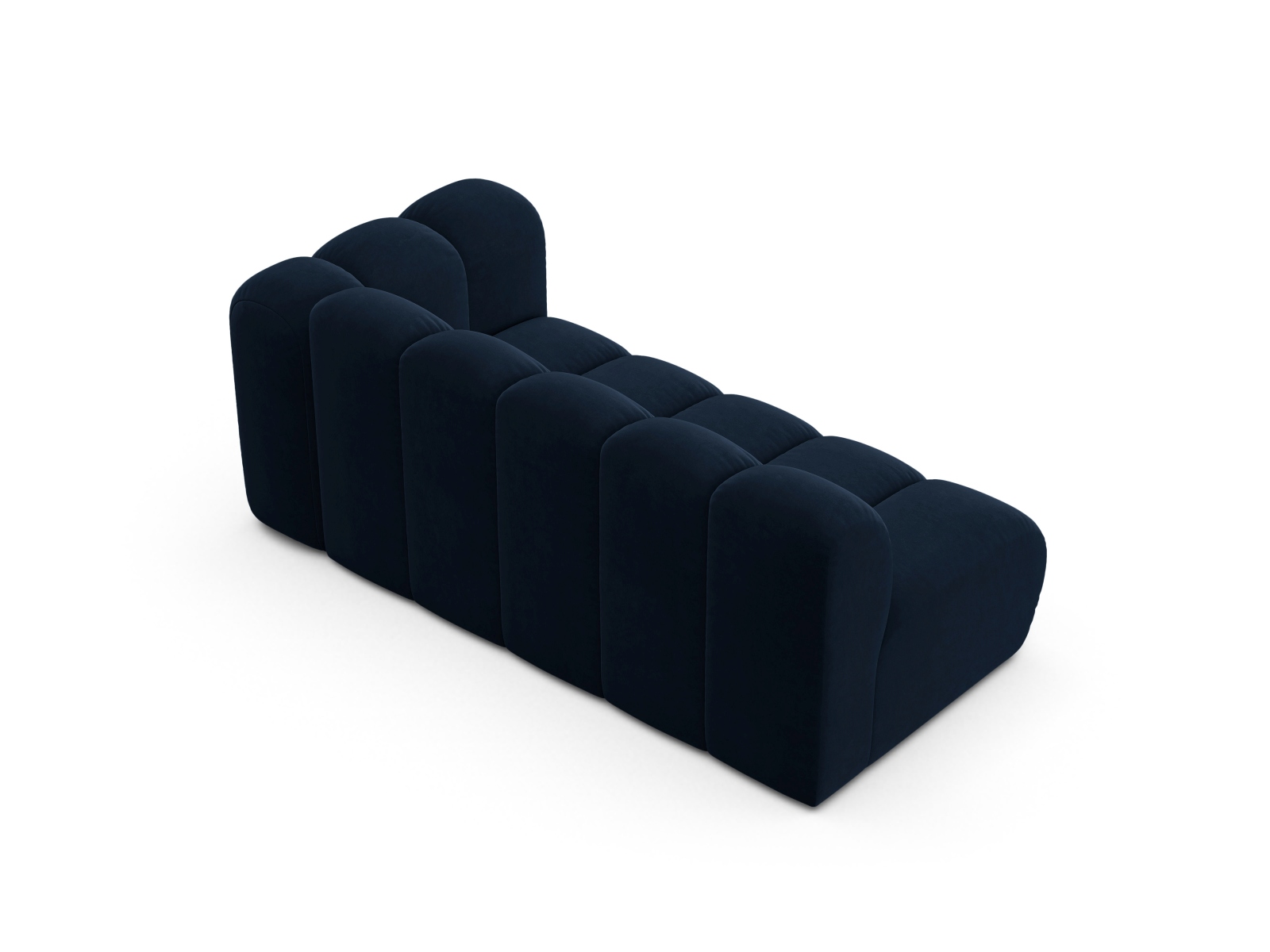 Velvet Right Modular Sofa, "Lupine", 3 Seats, 175x95x70
